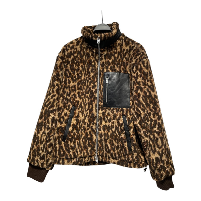 AMIRI/Fleece Jkt/M/Cotton/BRW/Animal Pattern/CHEETA