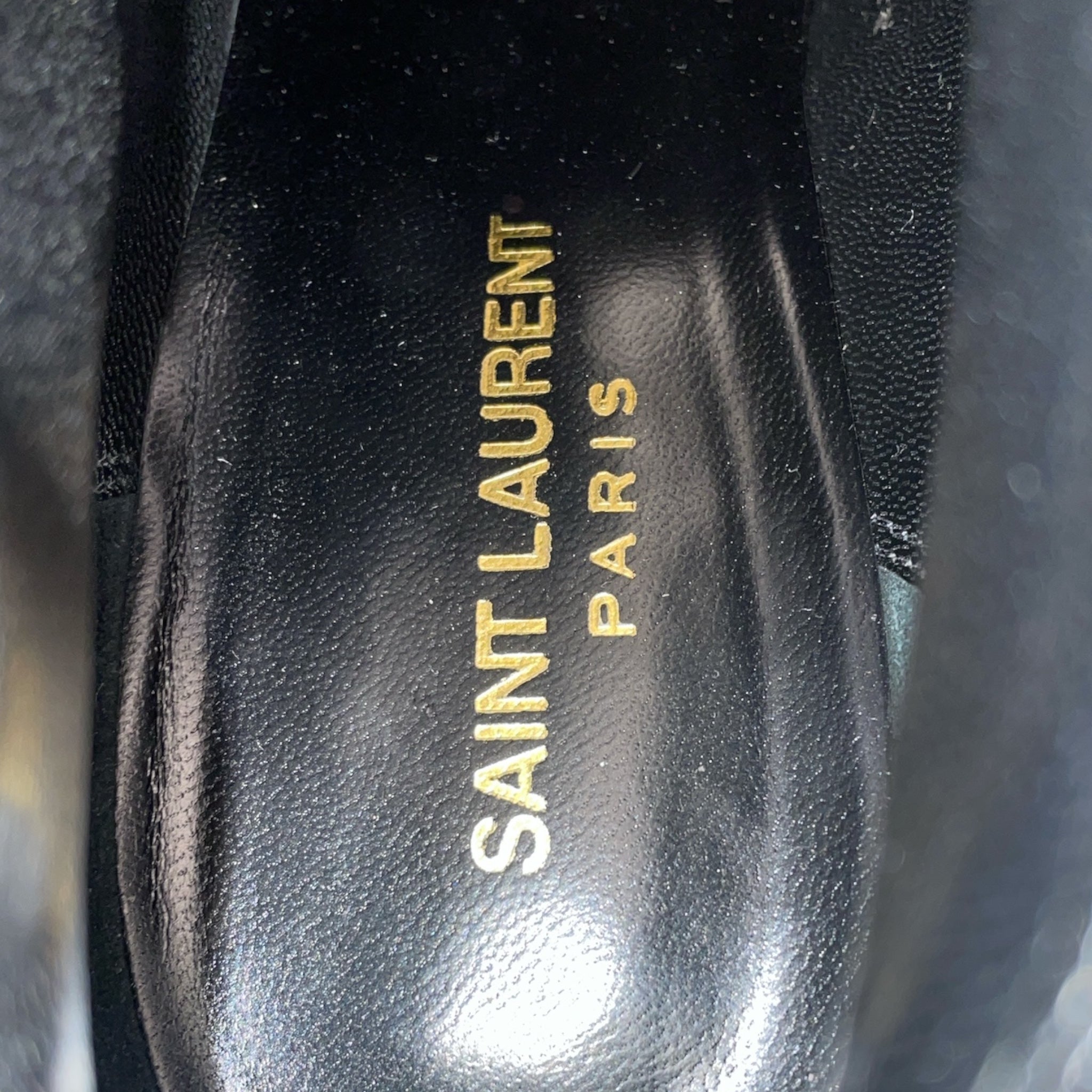 SAINT LAURENT/Heels/EU 39/Suede/BLK/Fringe Trim Lace-Up Boot view 3