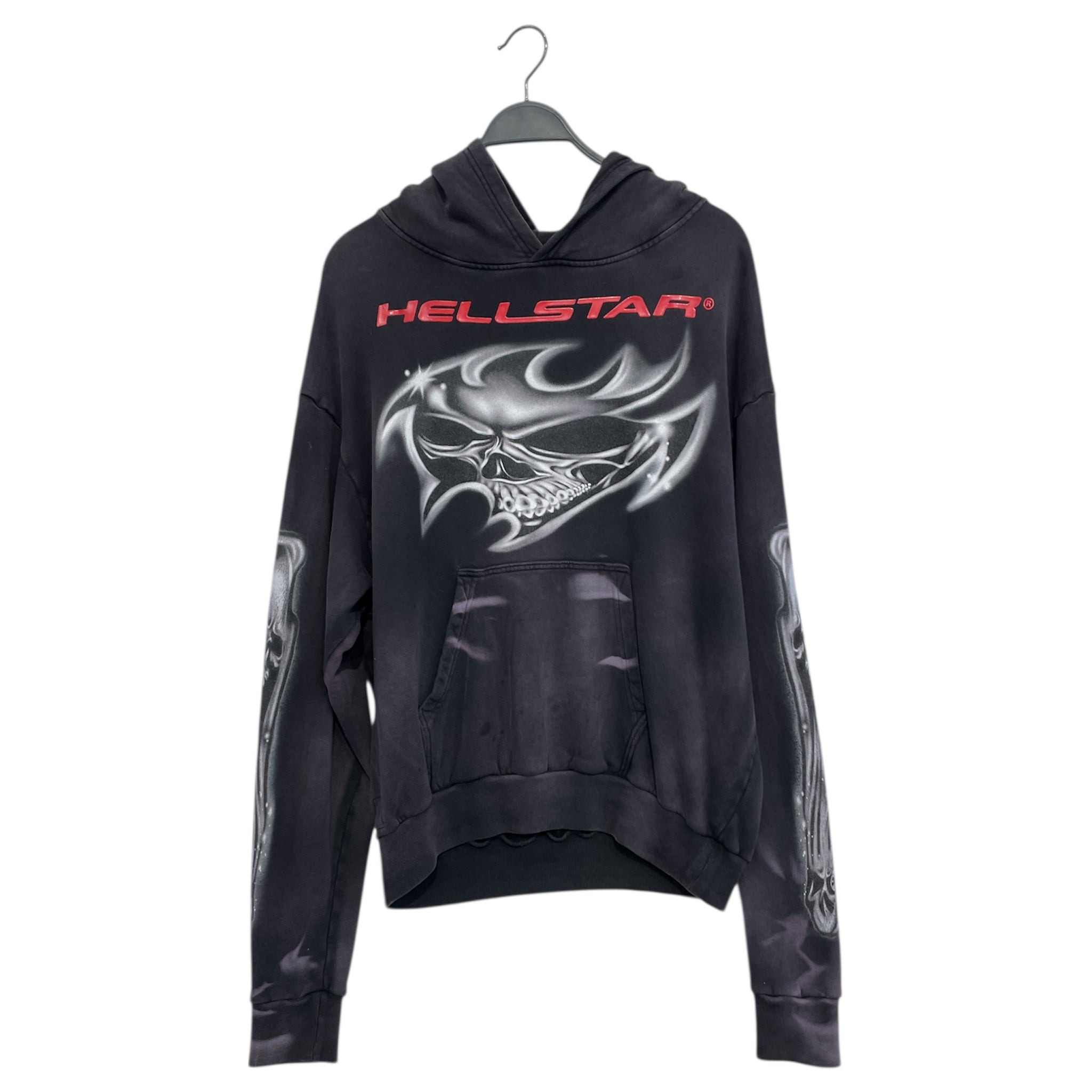 HELLSTAR/Hoodie/S/All Over Print/Cotton/GRY/ view 1
