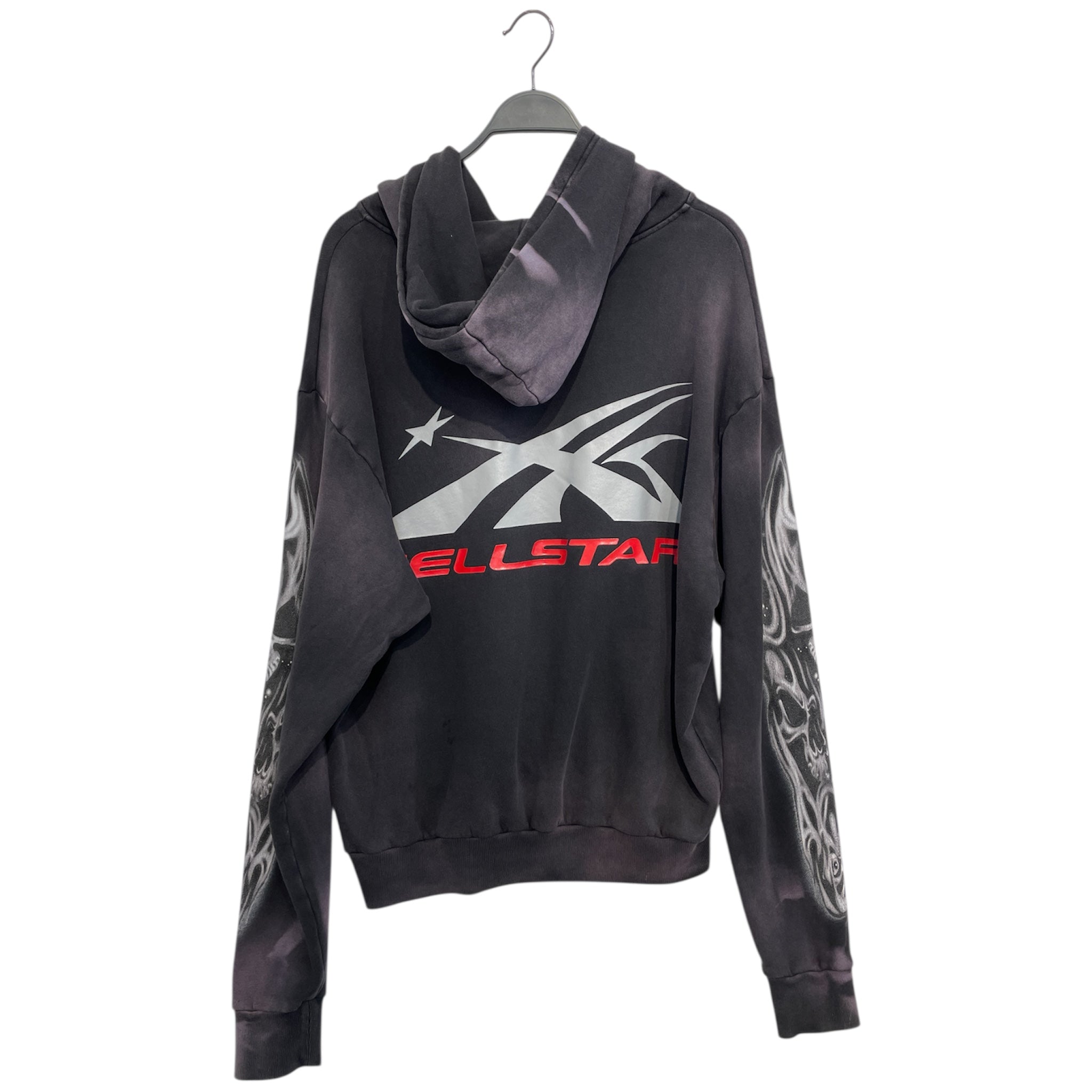 HELLSTAR/Hoodie/S/All Over Print/Cotton/GRY/ view 2