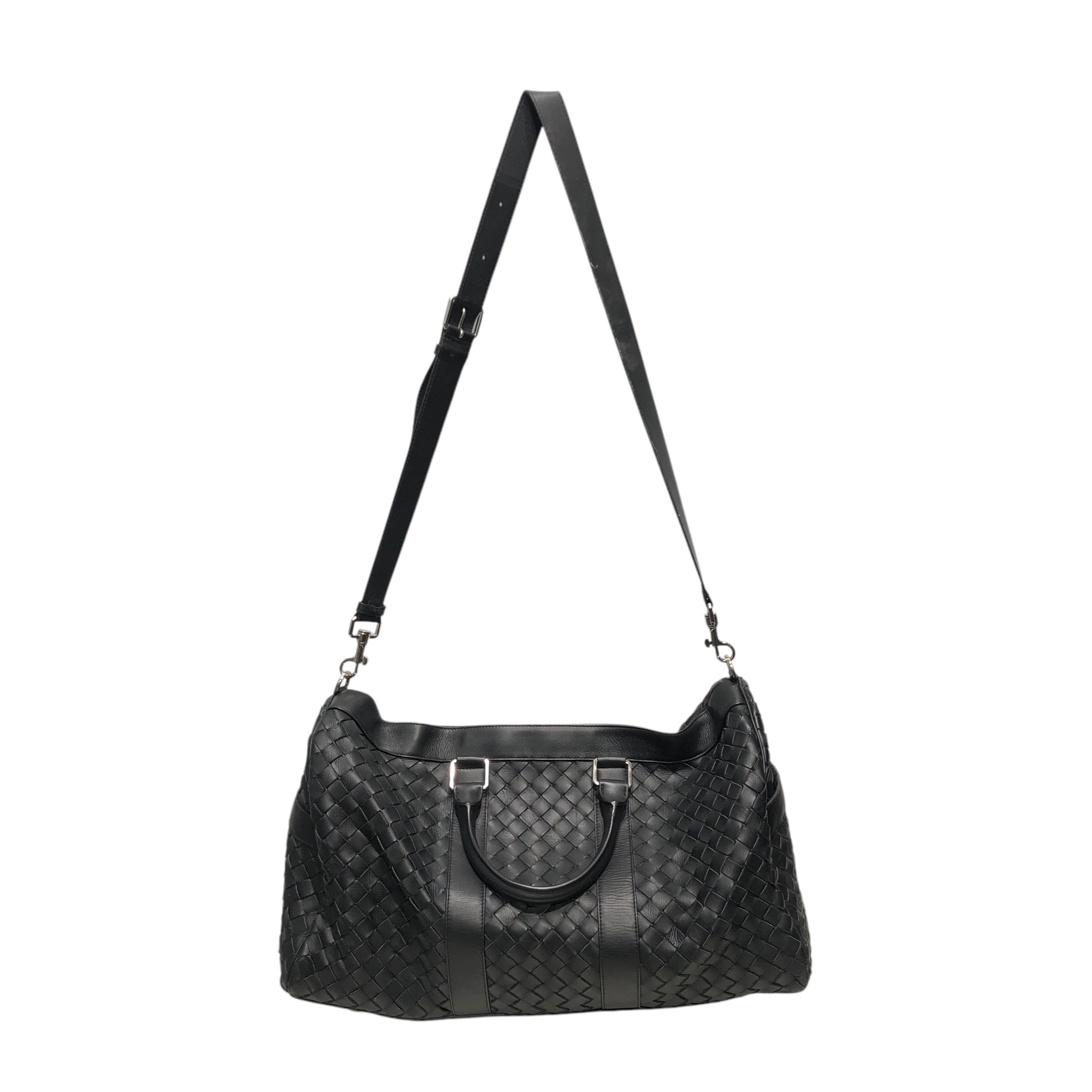 BOTTEGA VENETA/Bag/Plaid/Leather/BLK/MEDIUM INTRECCIATO BAG view 1