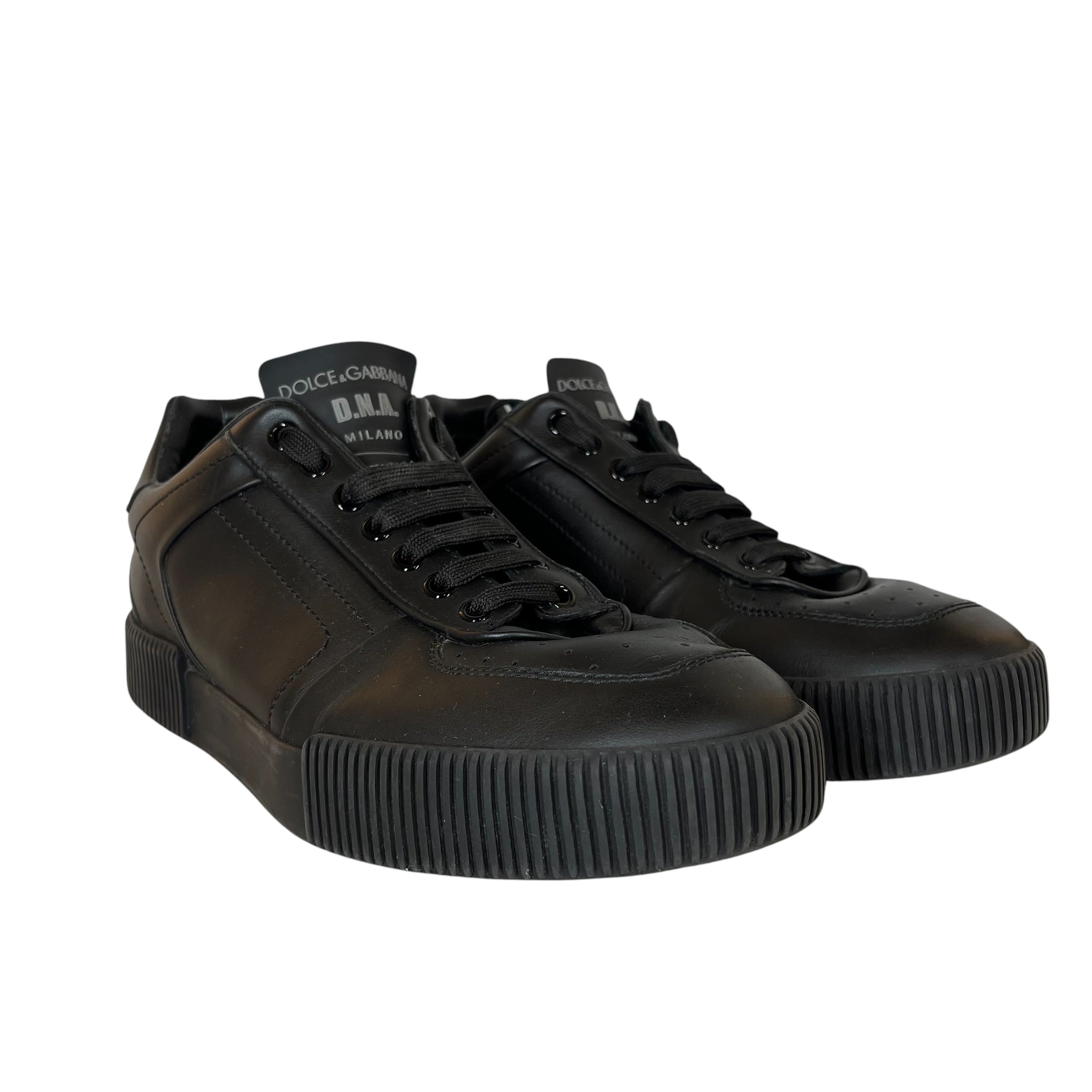DOLCE&GABBANA/Low-Sneakers/US 7/Leather/BLK/MIAMI view 1
