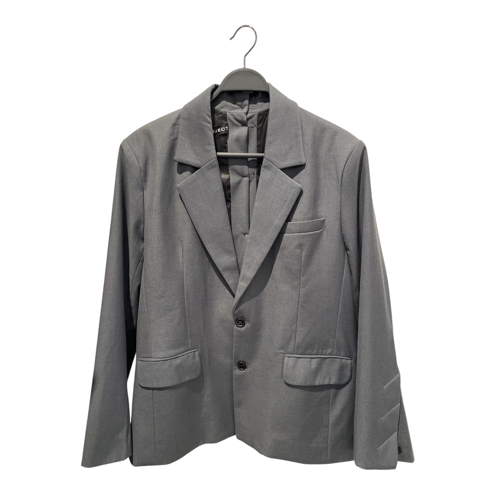Y/PROJECT/Tailored Jkt/M/Cotton/GRY/BUTTON BACK BLAZER view 1