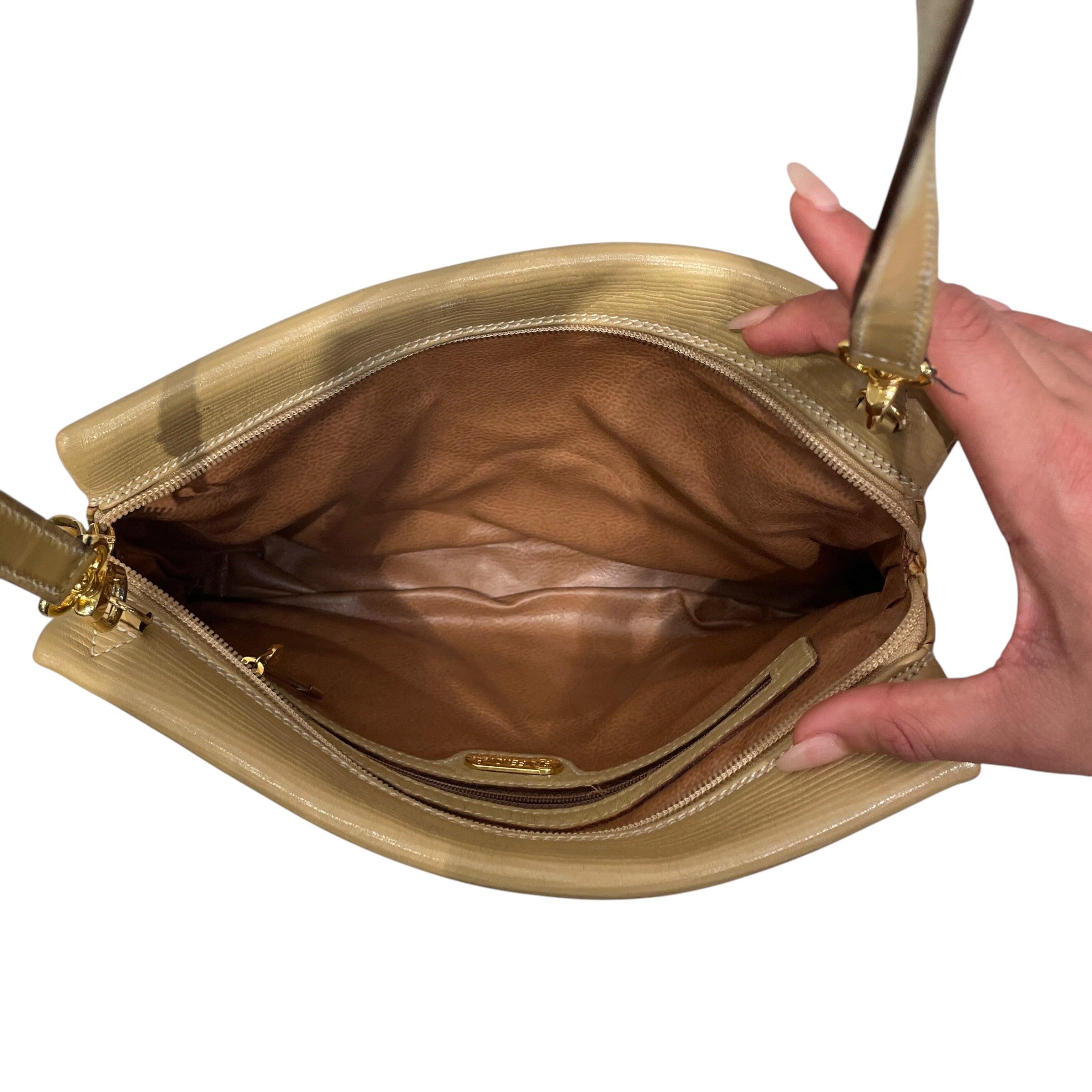 FENDI/Vintage/Cross Body Bag/Leather/BEG/JANUS LOGO VTG view 4