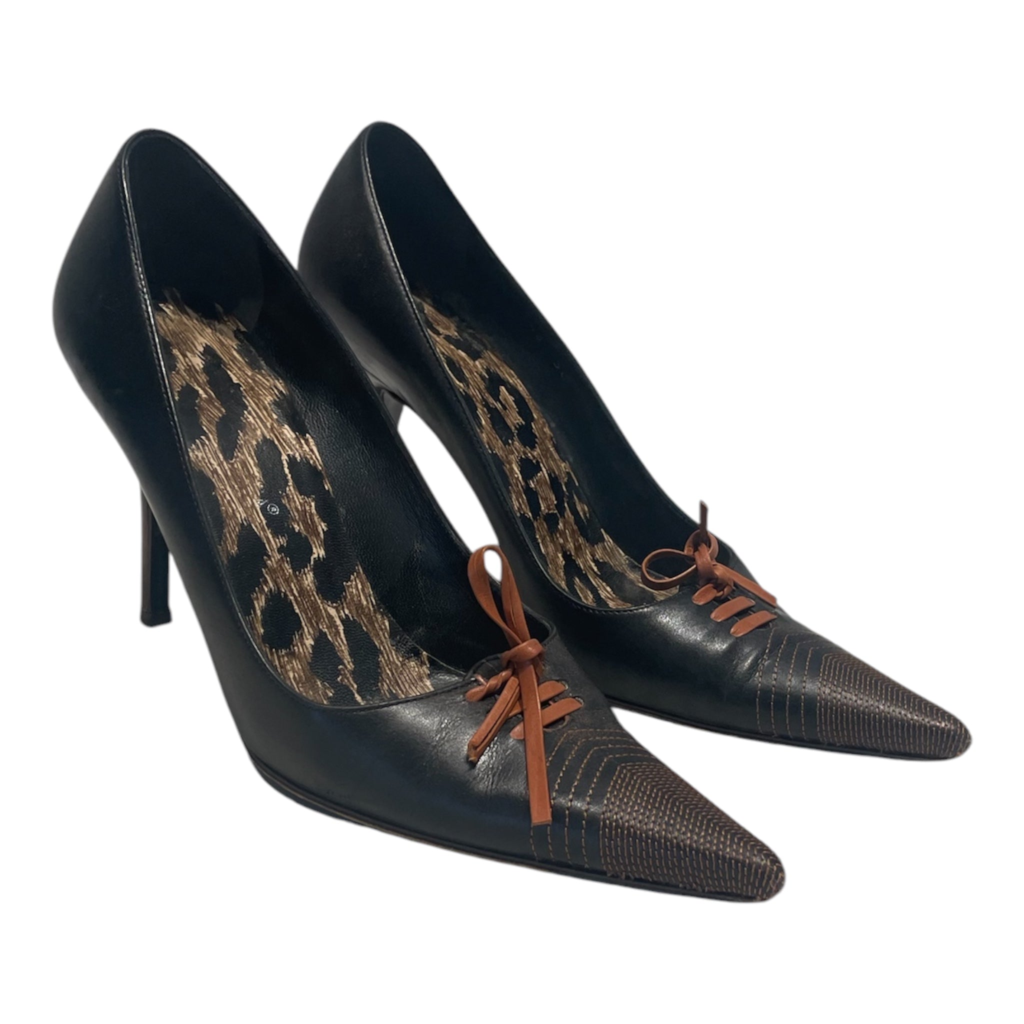 DOLCE&GABBANA/Heels/EU 36/Leather/BLK/Laces view 1