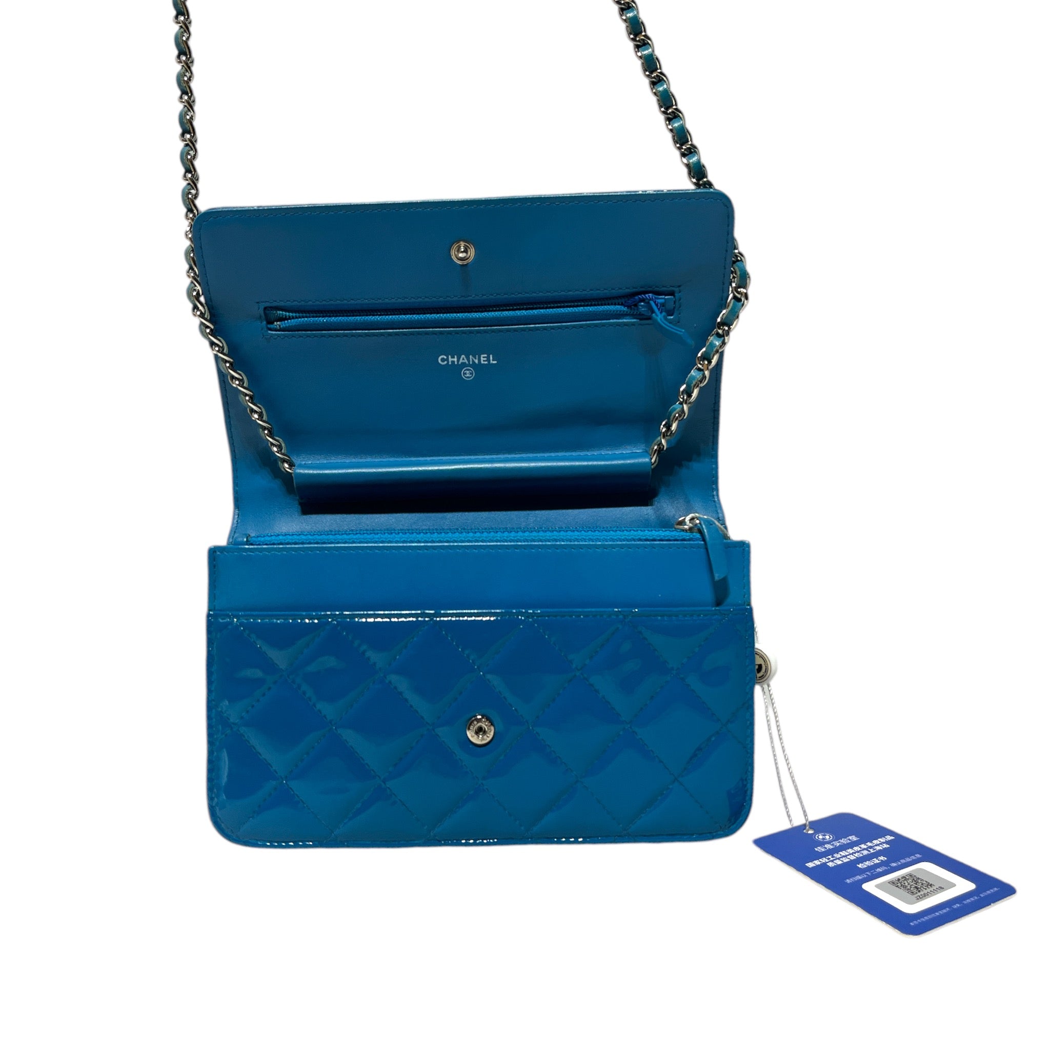 CHANEL/Cross Body Bag/BLU/QUILTED WALLET ON CHAIN view 8