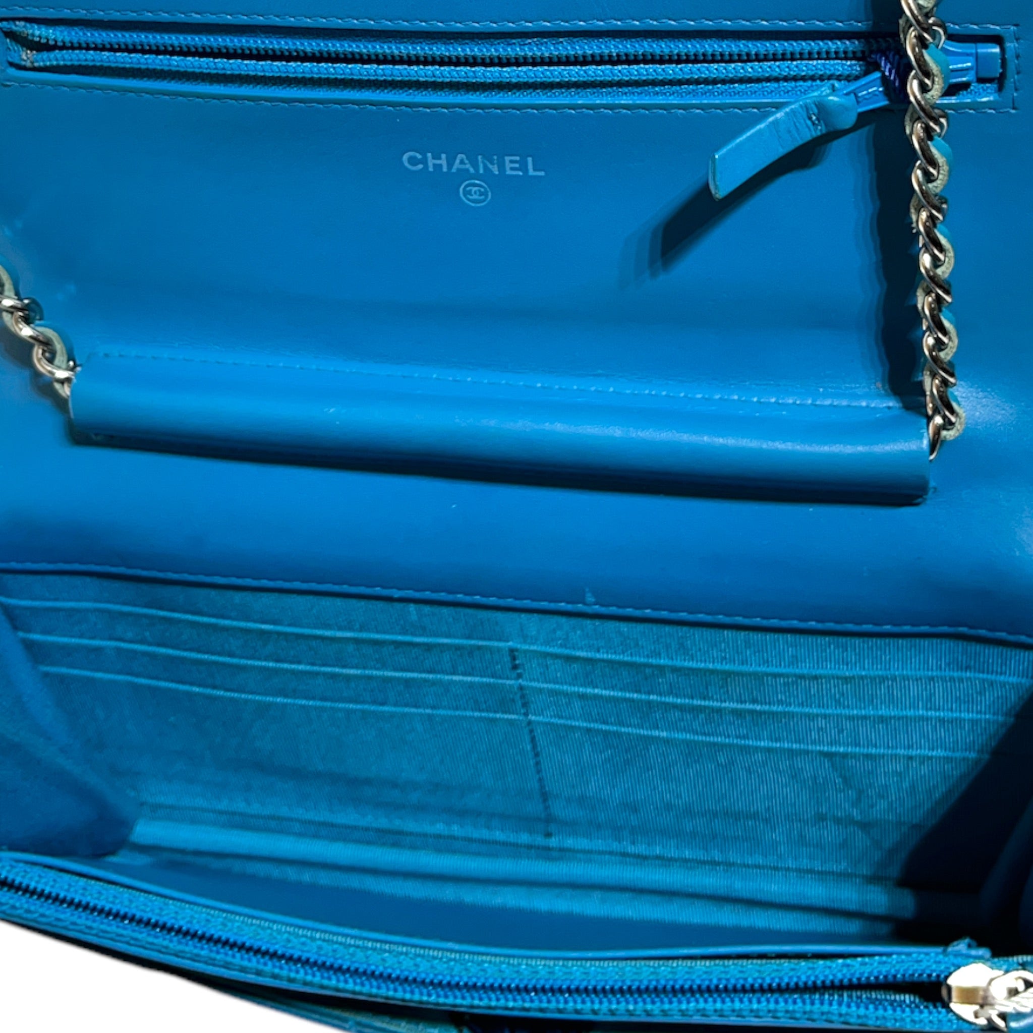 CHANEL/Cross Body Bag/BLU/QUILTED WALLET ON CHAIN view 9