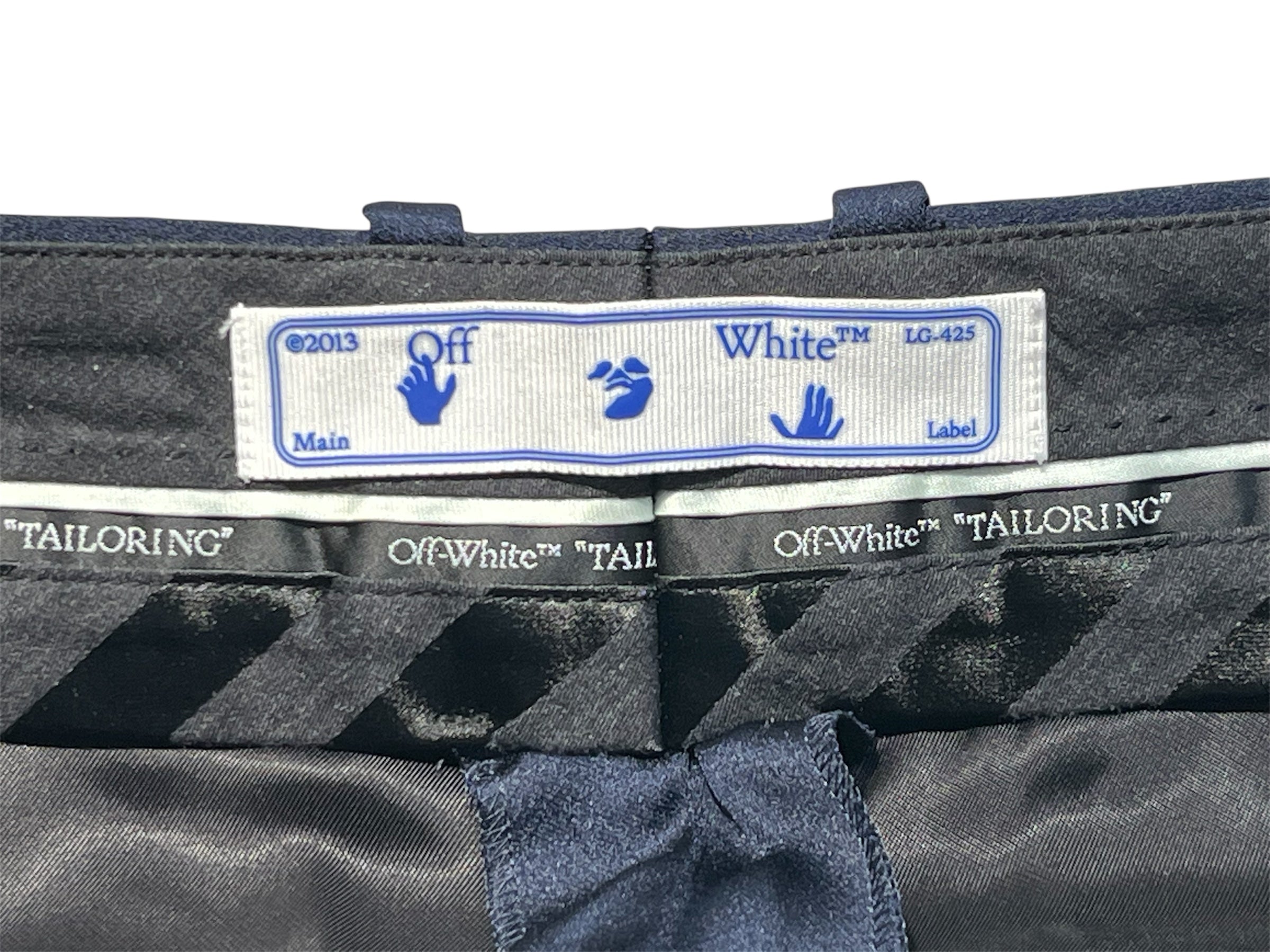 OFF-WHITE/Slacks/42/Polyester/NVY/All Over Print/"STAFF" view 6