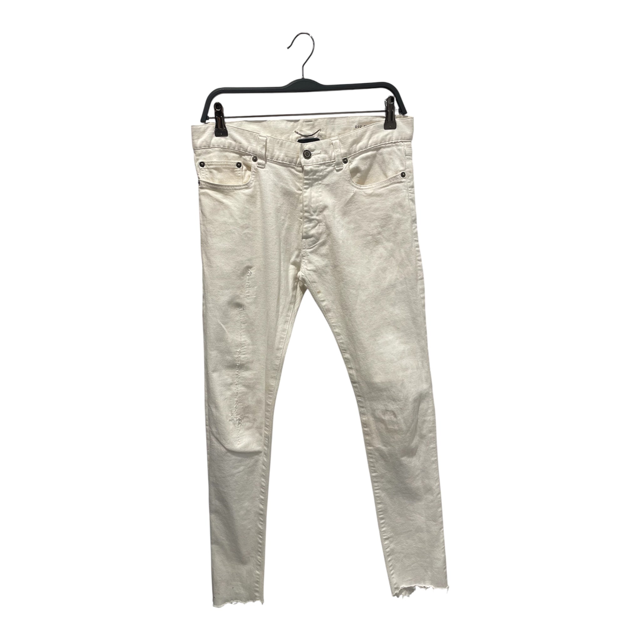 SAINT LAURENT/Skinny Pants/31/Cotton/WHT/RAW HEM view 1