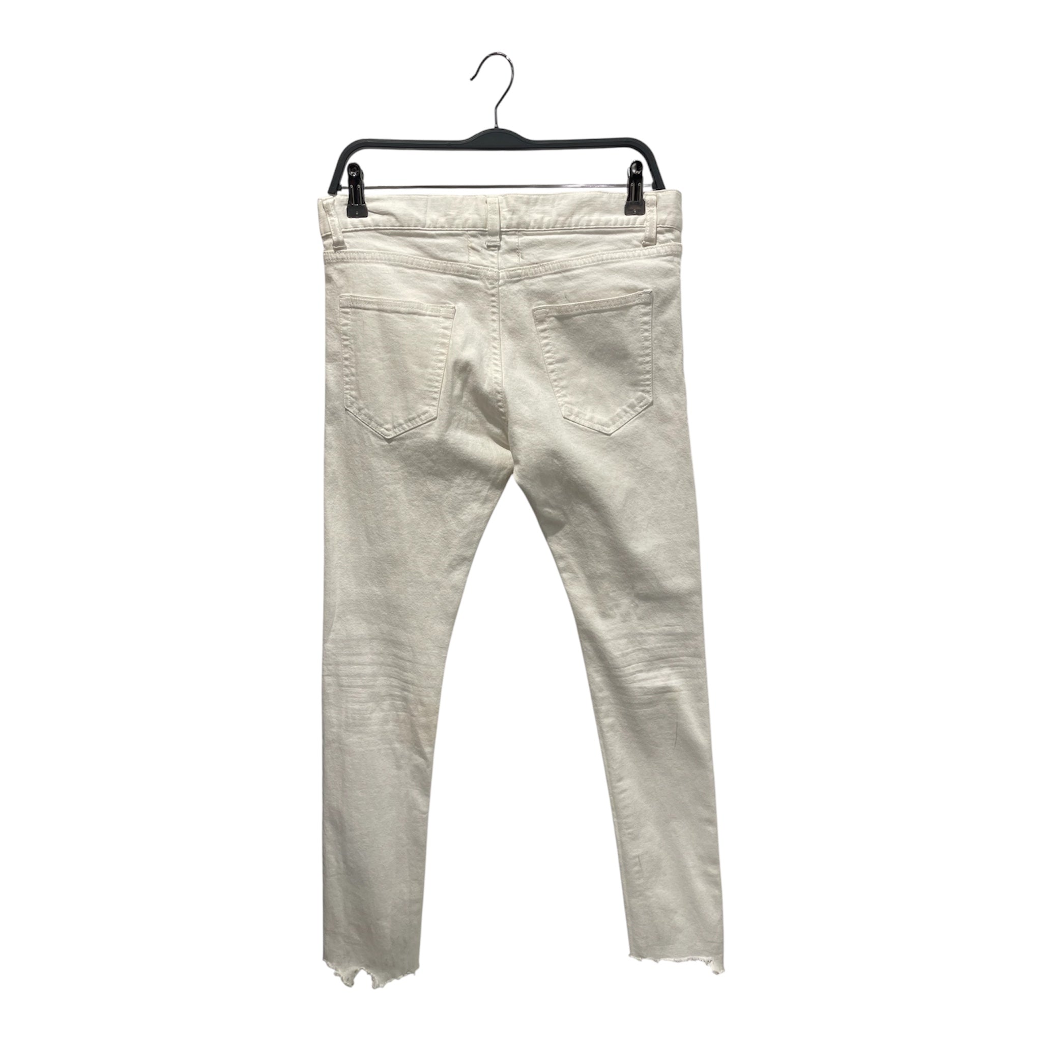 SAINT LAURENT/Skinny Pants/31/Cotton/WHT/RAW HEM view 2