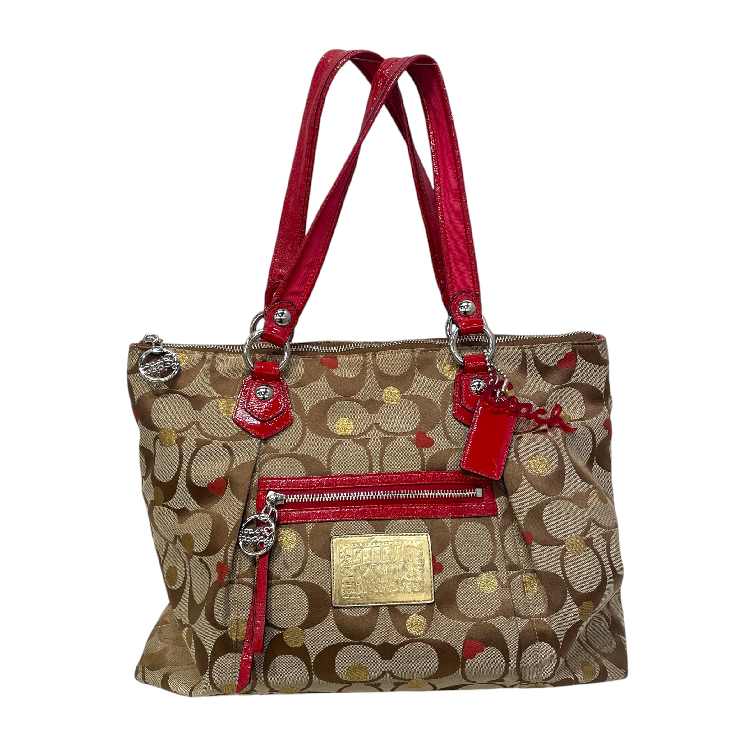 COACH/Tote Bag/Monogram/BRW/Poppy Secret Admirer