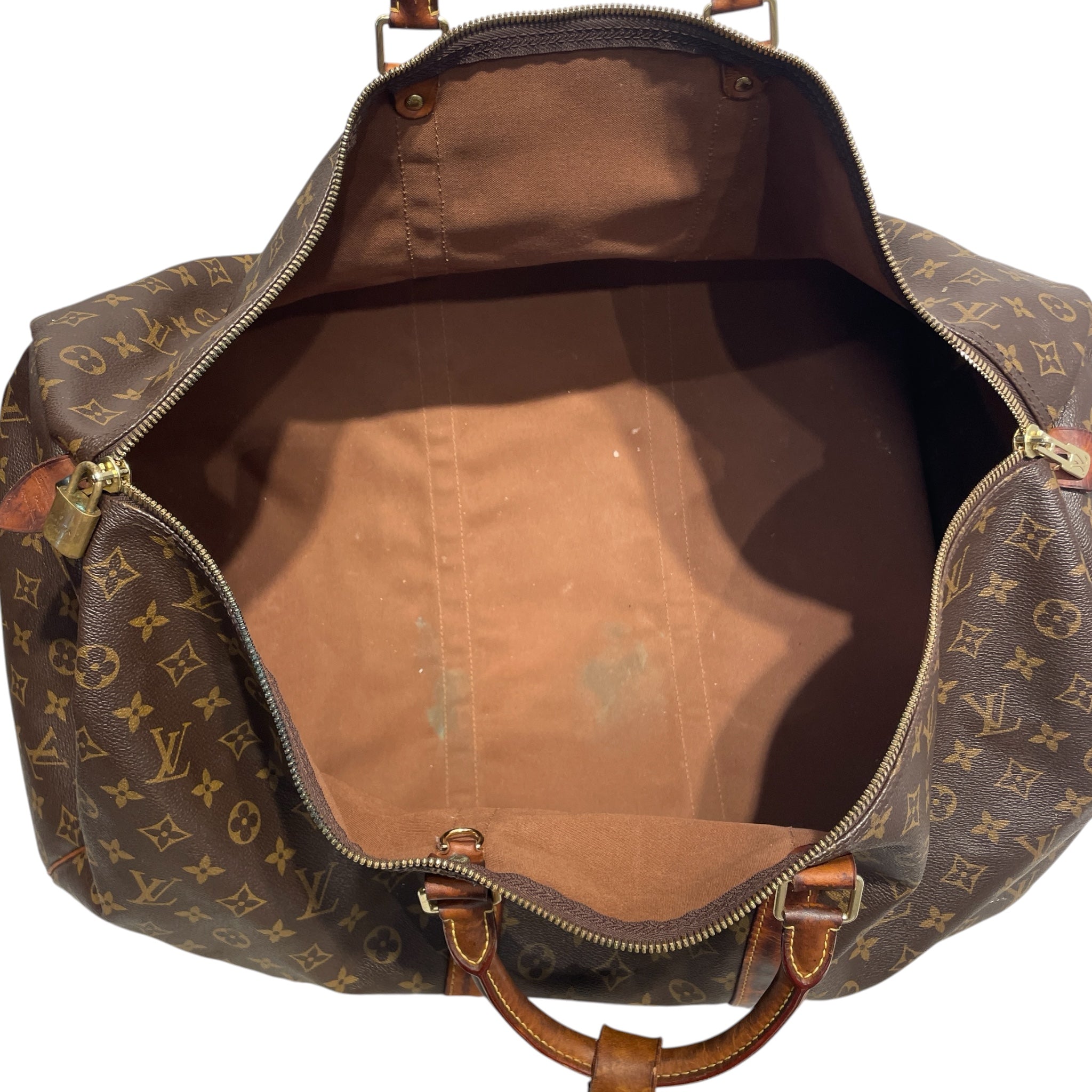 LOUIS VUITTON/Bag/Monogram/Leather/BRW/KEEPALL view 4