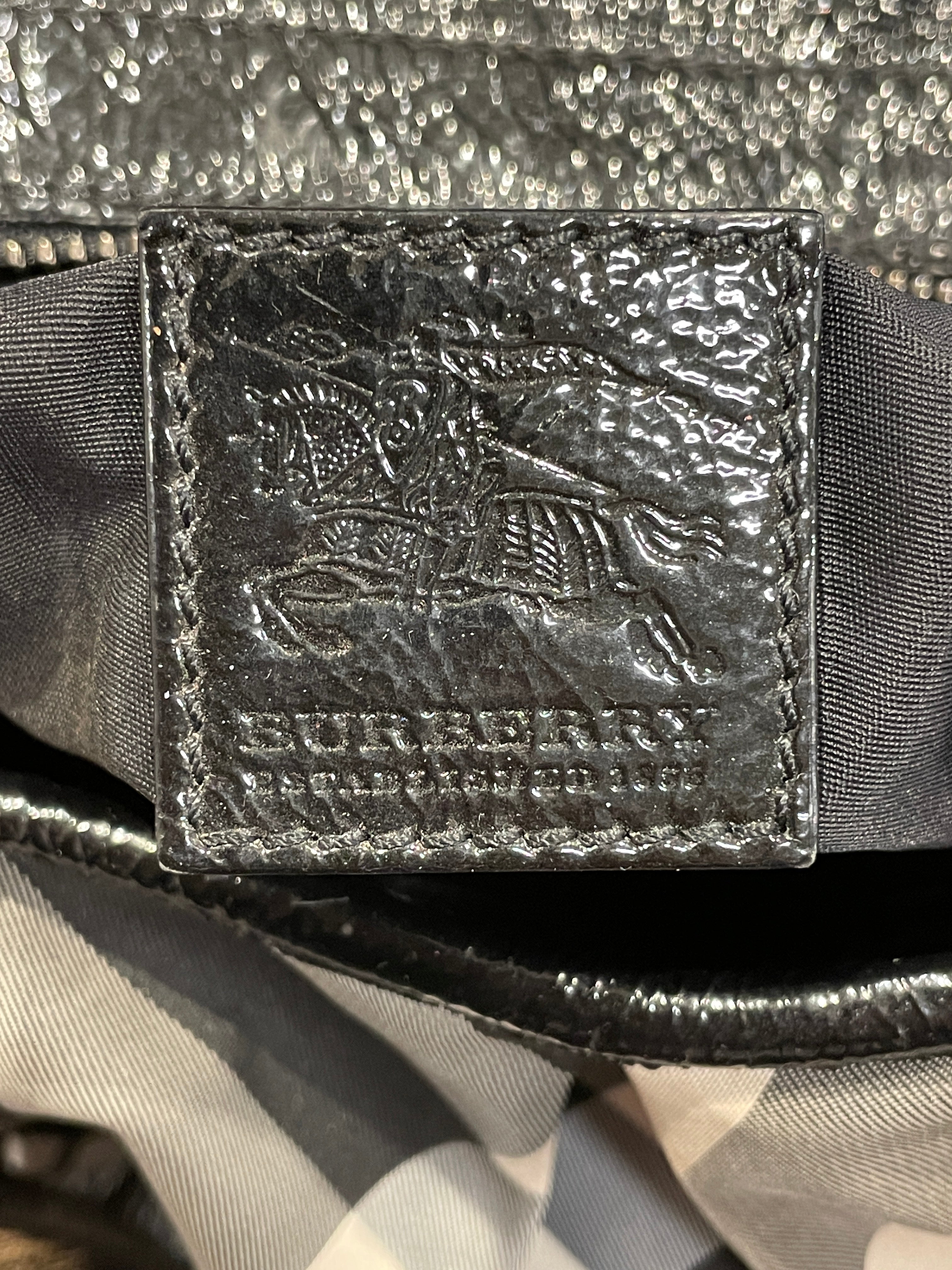 BURBERRY/Hand Bag/Plaid/Faux Leather/BLK/BURBERRY PATENT LEATHER PLAID view 3