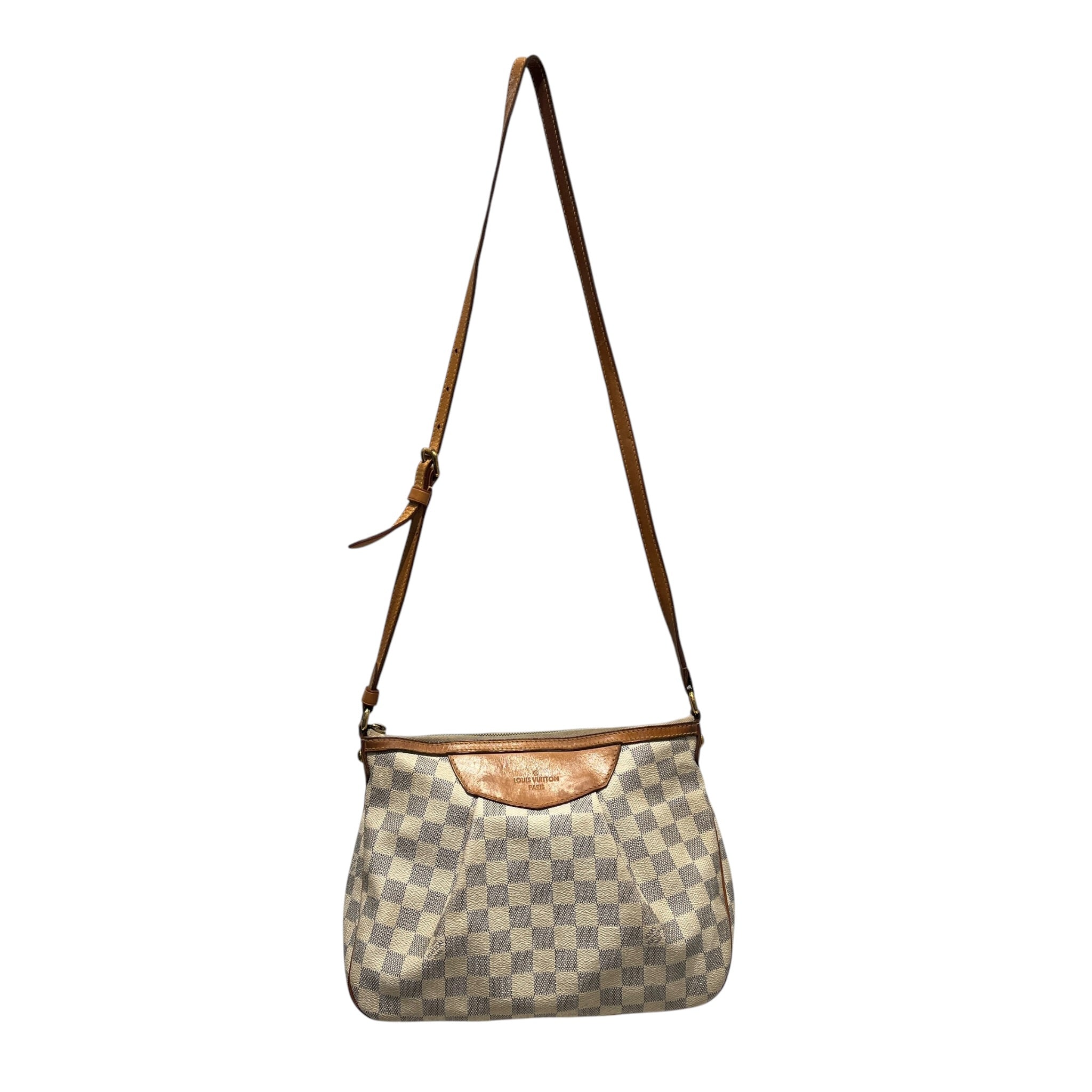 LOUIS VUITTON/Cross Body Bag/Gingham Check/Leather/CRM/azur siracusa pm view 1