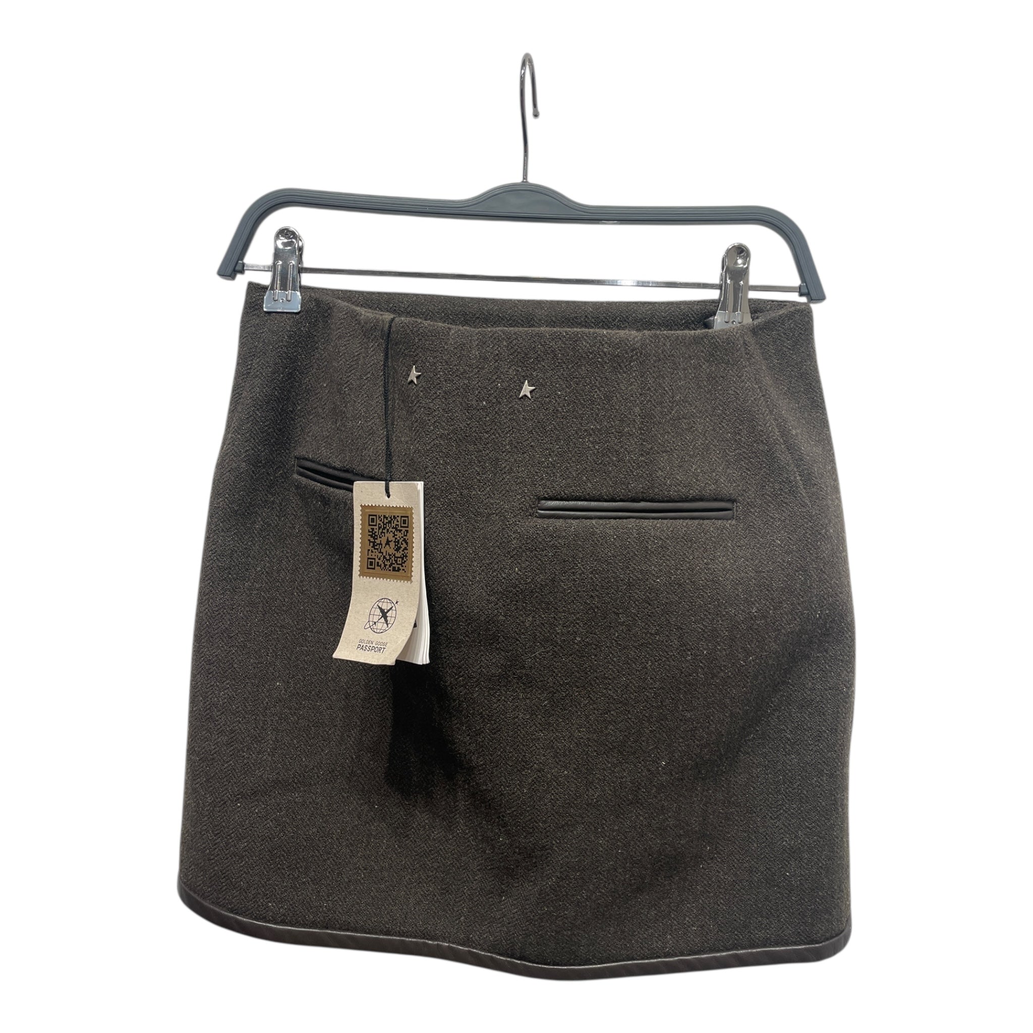 GOLDEN GOOSE/Skirt/40/Wool/BRW/Mini Length/LERATHER TRIMS/#GWP01505-P0011 view 2