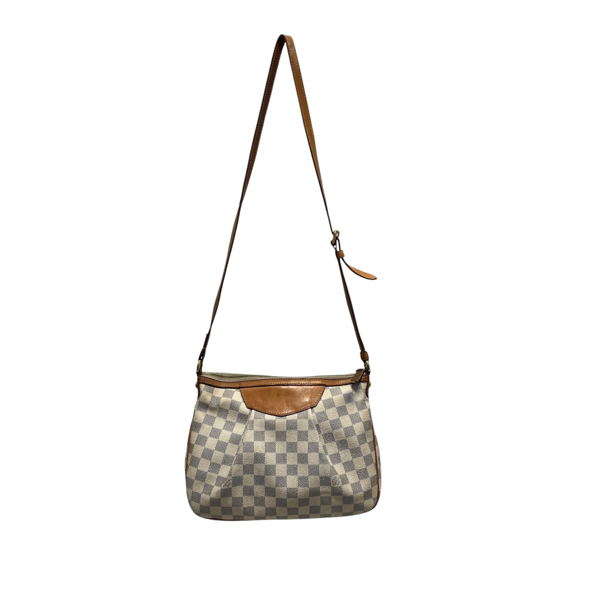 LOUIS VUITTON/Cross Body Bag/Gingham Check/Leather/CRM/azur siracusa pm view 2