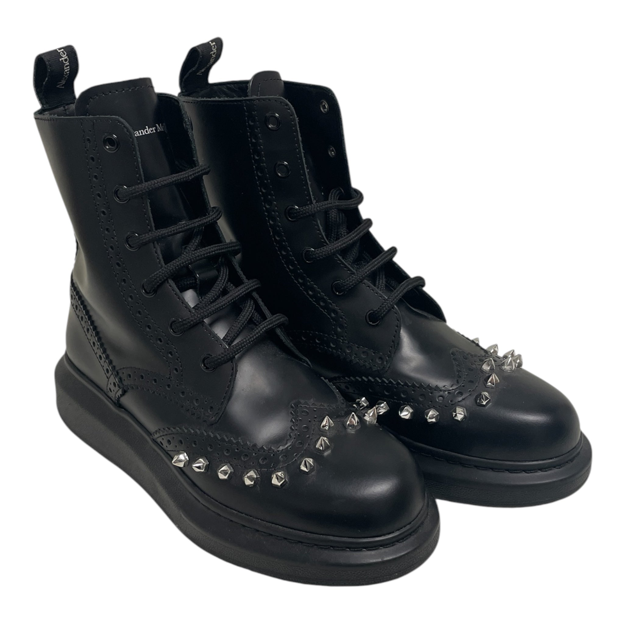 Alexander McQueen/Boots/EU 37/Leather/BLK/STUDDED BOOT W/ THICK SOLE view 1