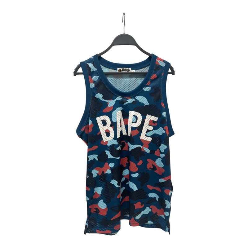 A BATHING APE/Tank Top/L/Cotton/NVY/Camouflage/bape 93