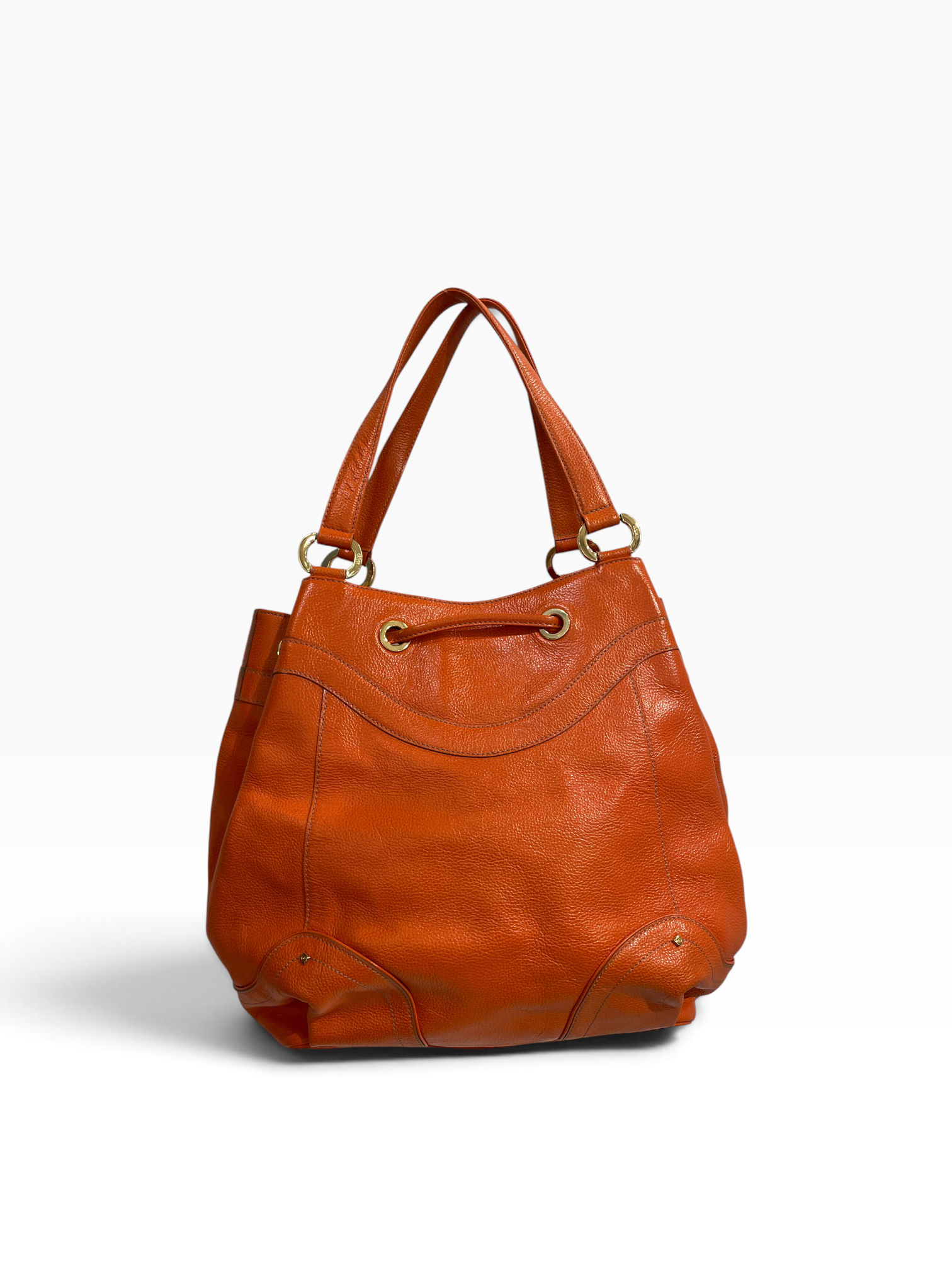 MCM/Tote Bag/Cowhide/ORN/ORANGE STUD TOTE view 2