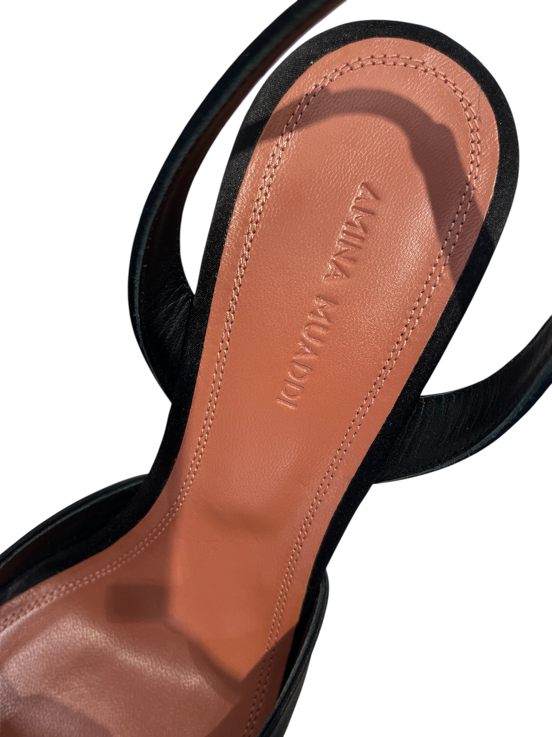 AMINA MUADDI/Heels/EU 37/BLK/V-Tip/SLANTED SLINGBACK GEM view 3