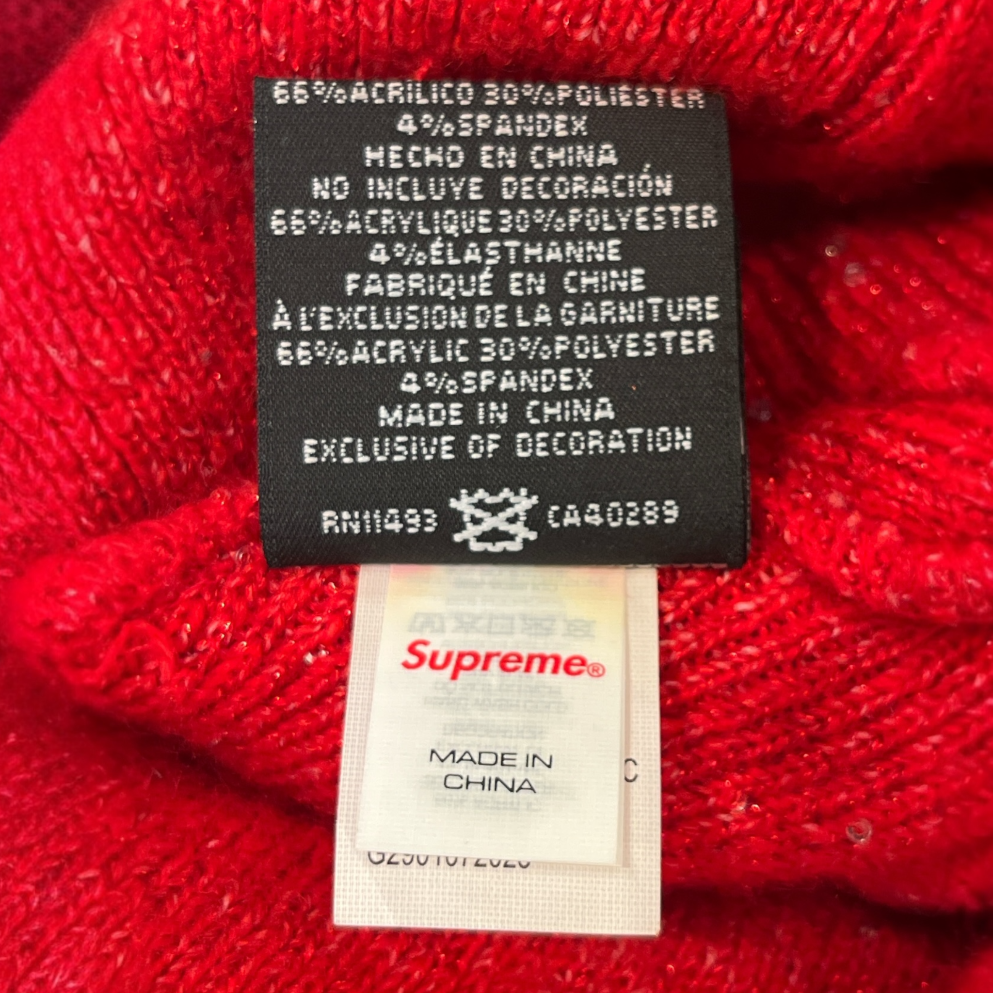 Supreme/Beanie/OS/Cotton/RED/New Era Supreme Matallic view 3