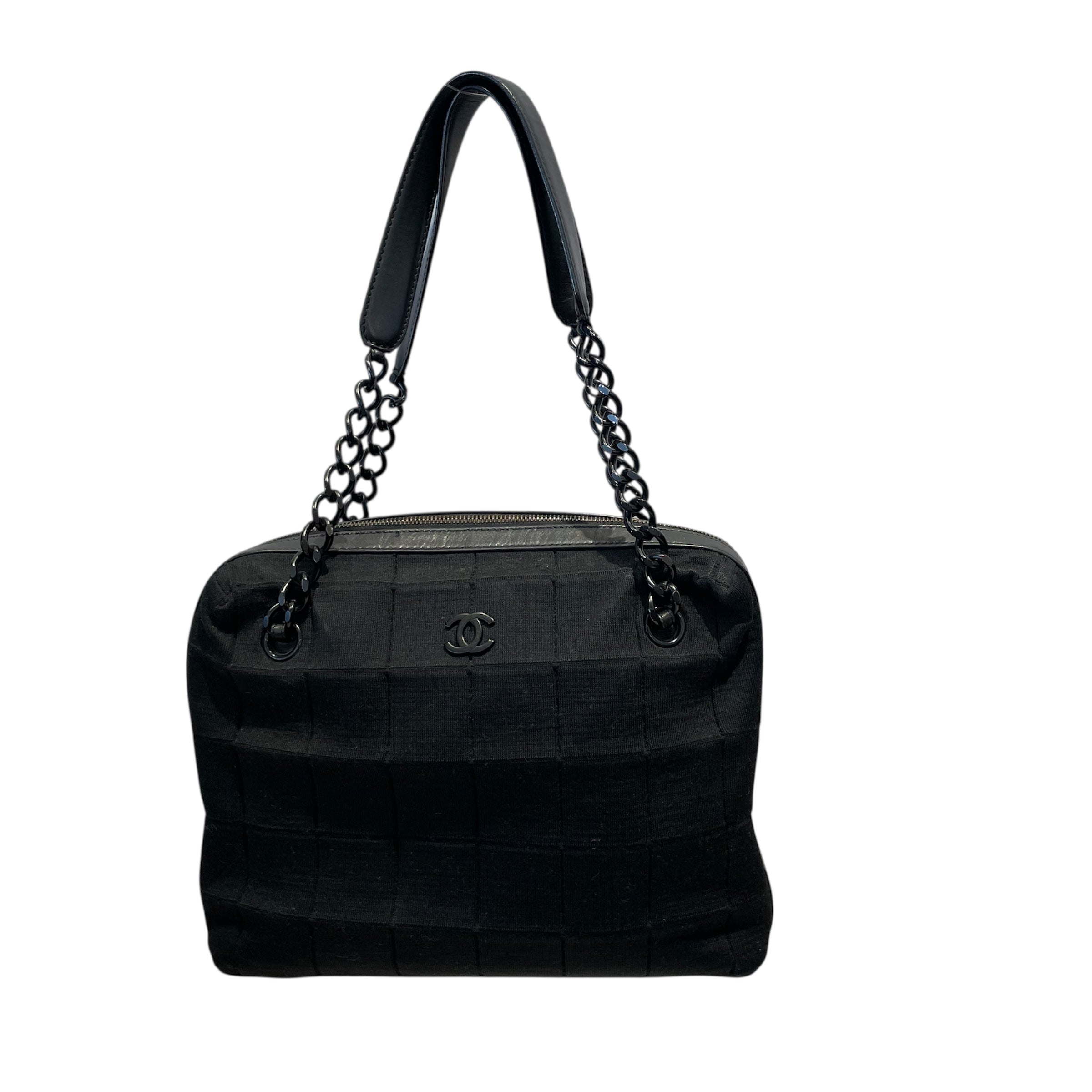 CHANEL/Hand Bag/Cotton/BLK/Chanel Bowling bag view 1