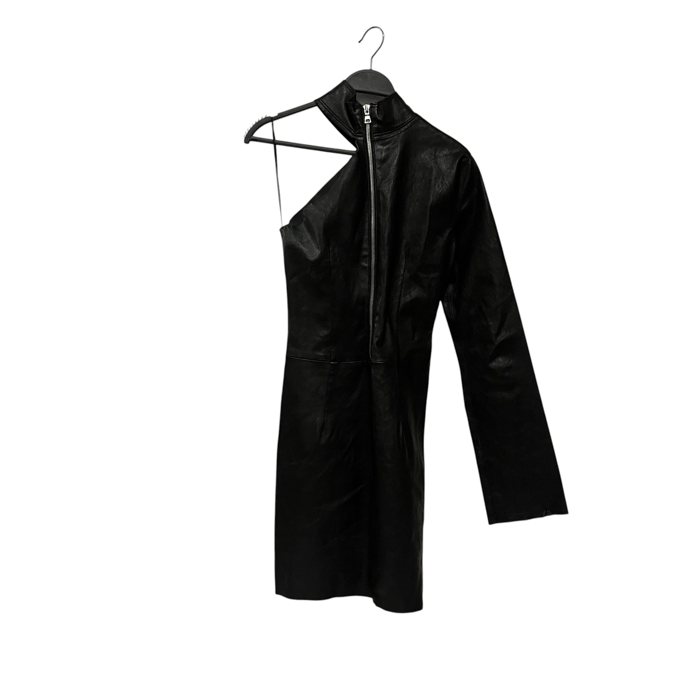 RtA/Dress/4/Lambskin/BLK/off the shoulder view 1