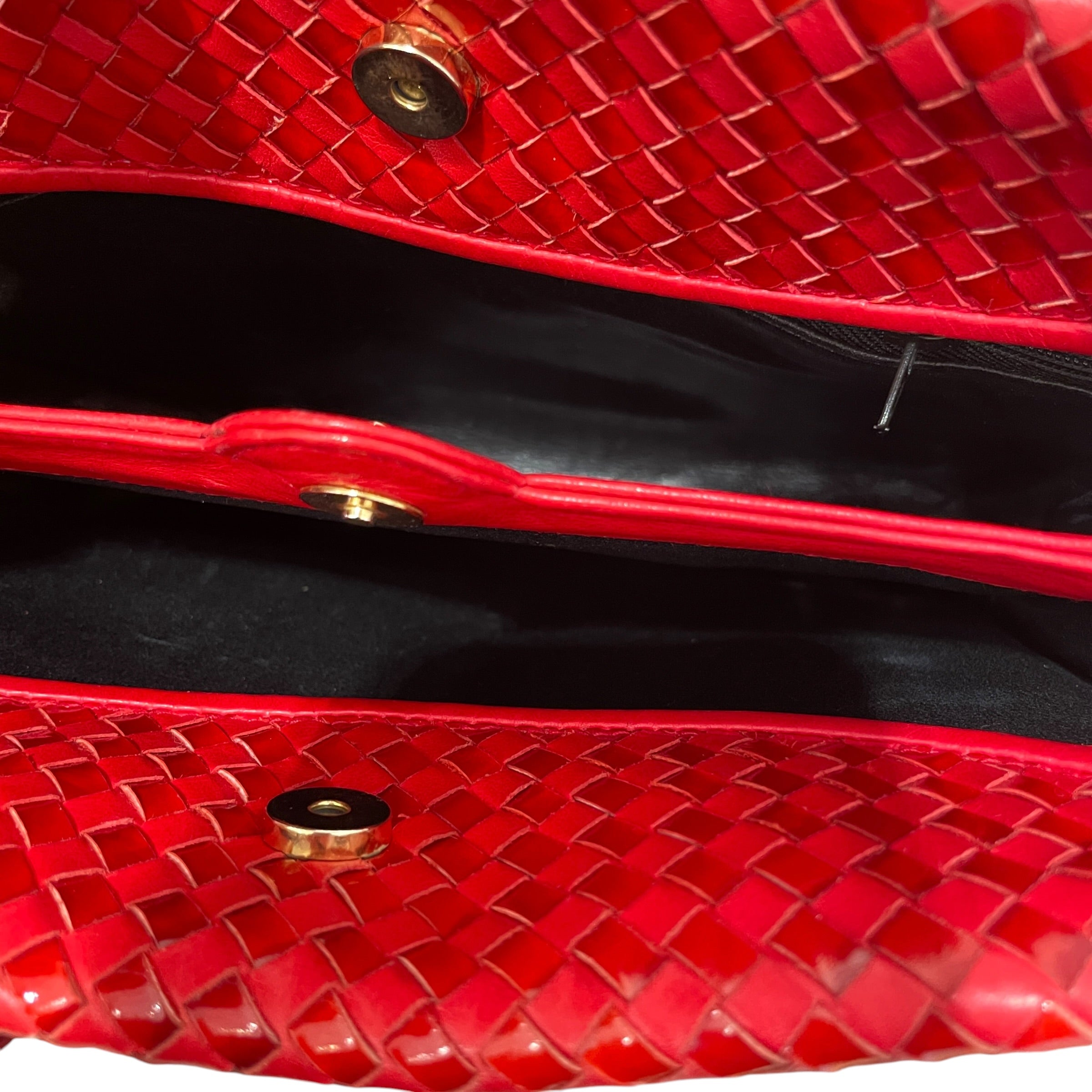 FENDI/Cross Body Bag/Leather/RED/ Vintage Woven Bag view 4