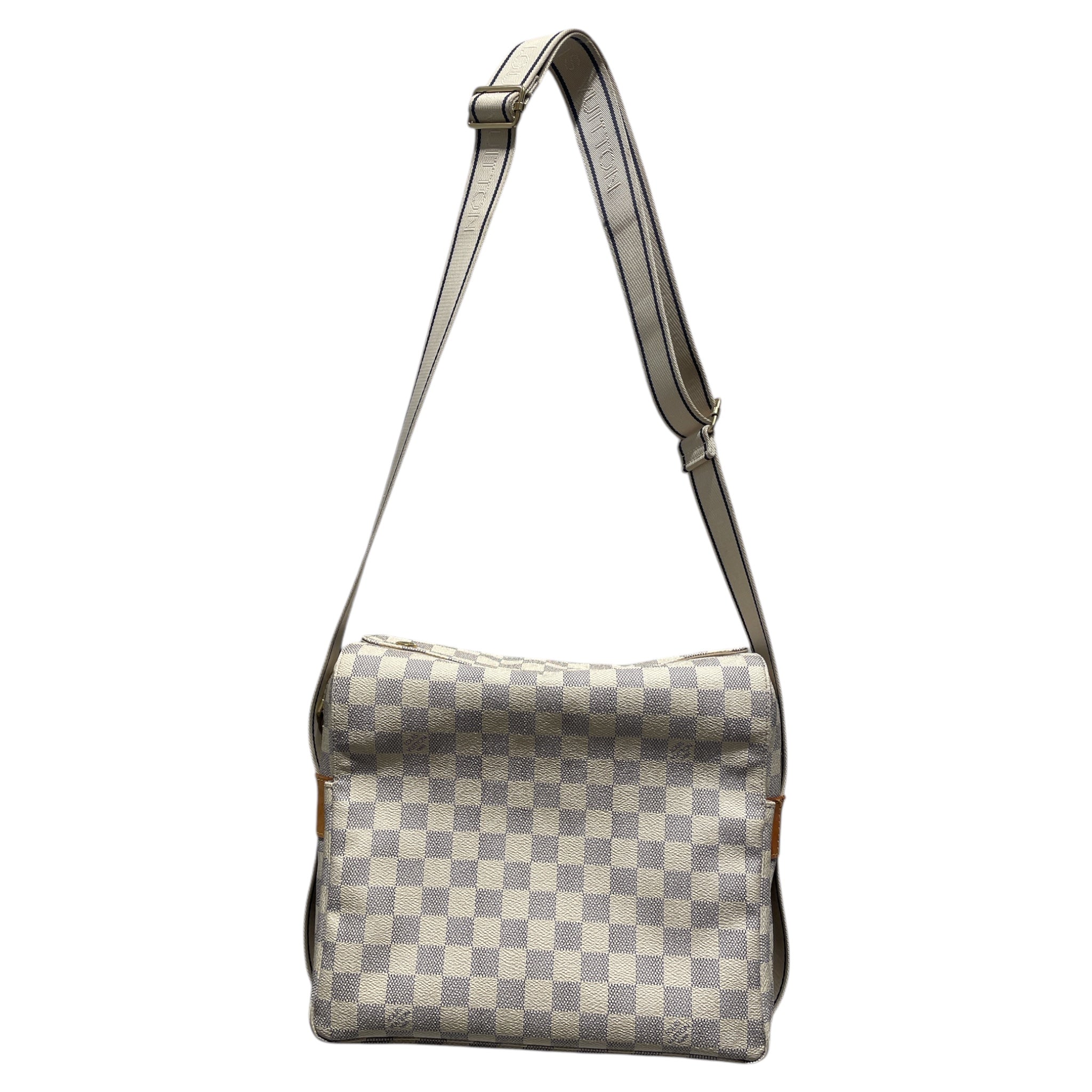 LOUIS VUITTON/Bag/Leather/WHT/Damier azur messenger bag view 1