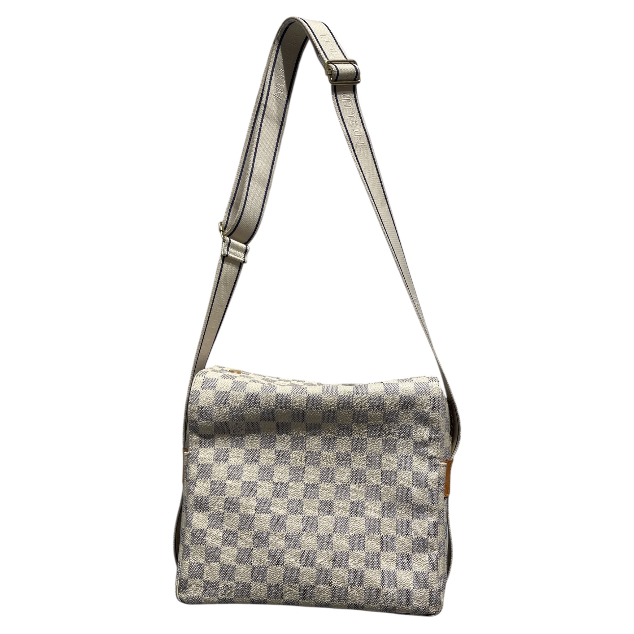 LOUIS VUITTON/Bag/Leather/WHT/Damier azur messenger bag view 2
