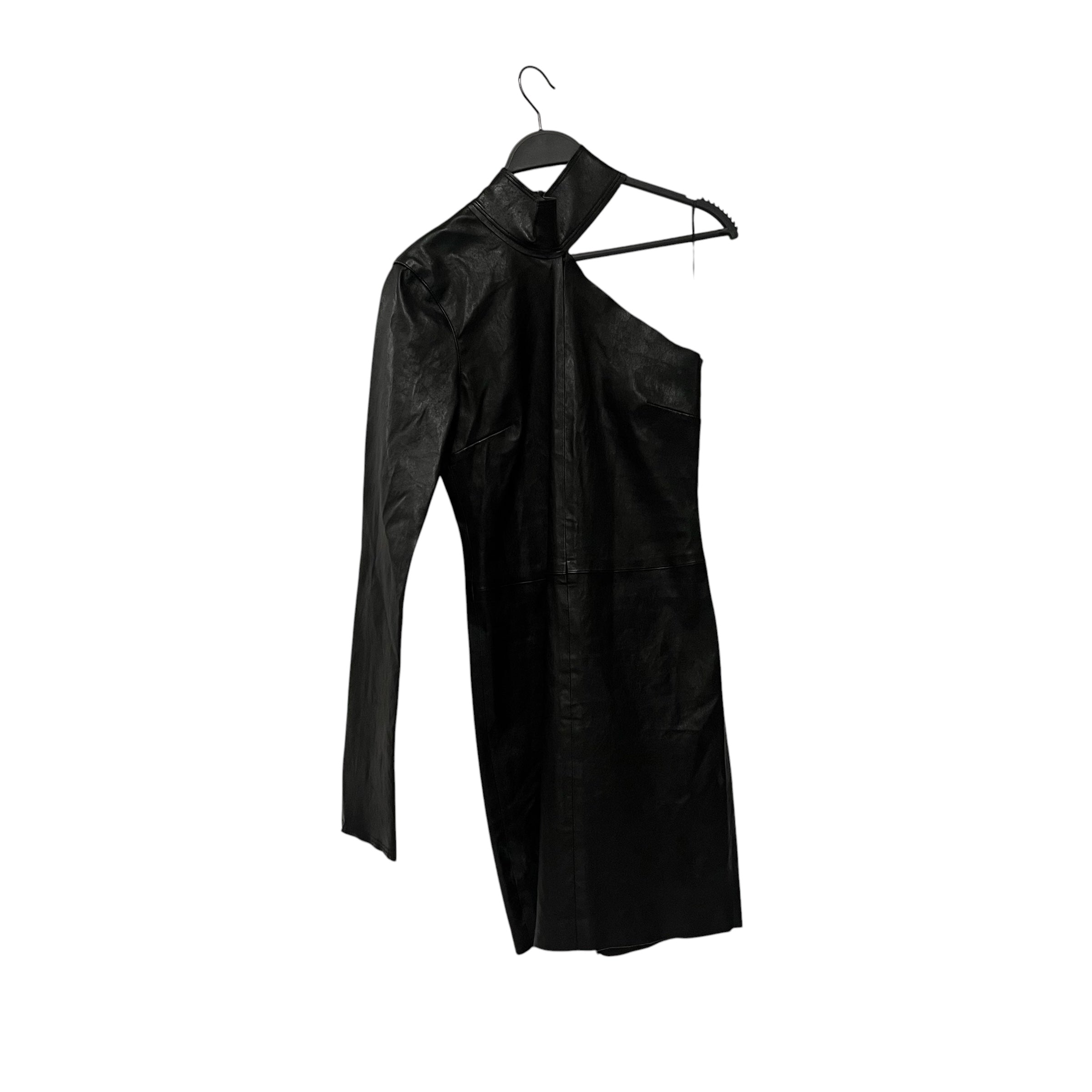RtA/Dress/4/Lambskin/BLK/off the shoulder view 2