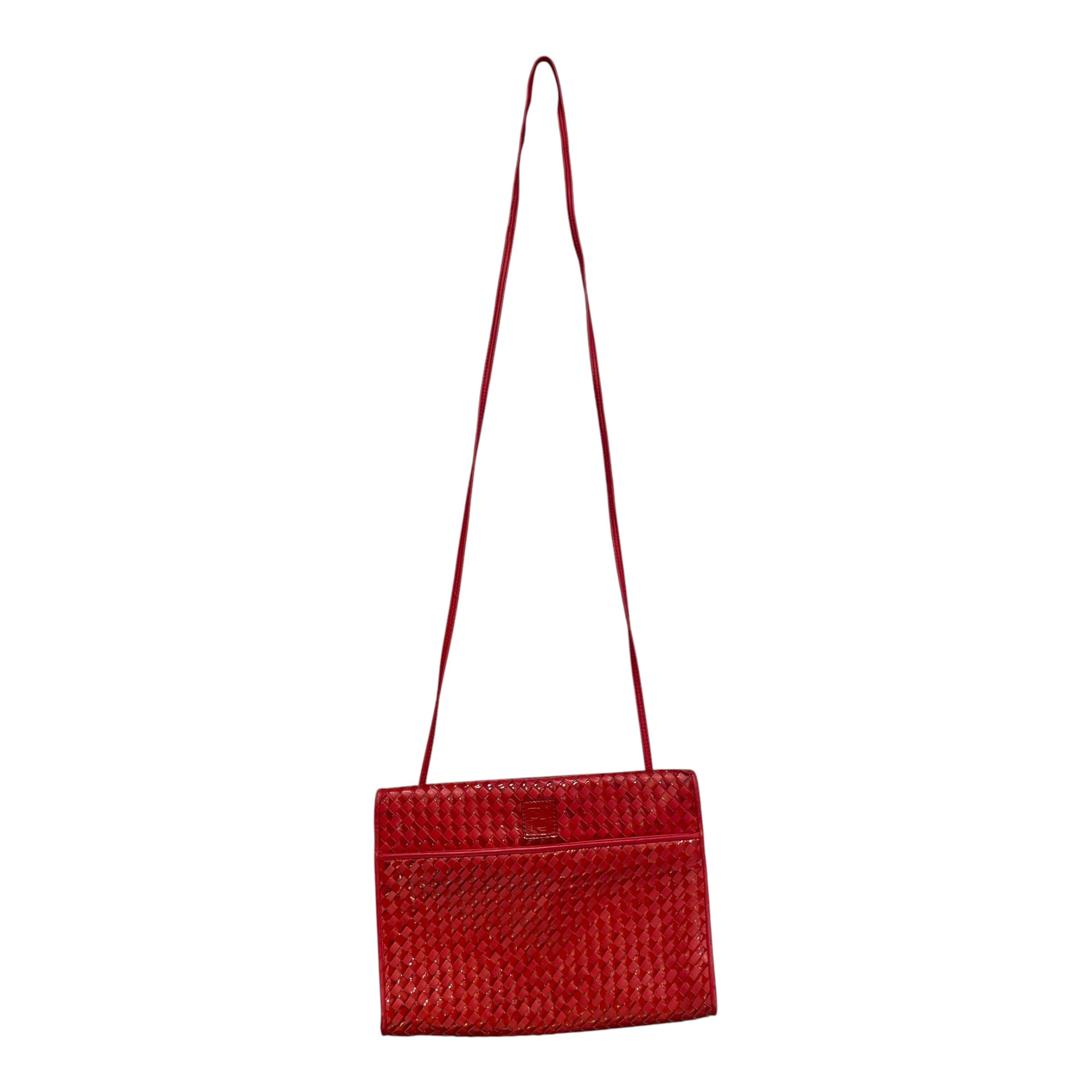 FENDI/Cross Body Bag/Leather/RED/ Vintage Woven Bag view 1