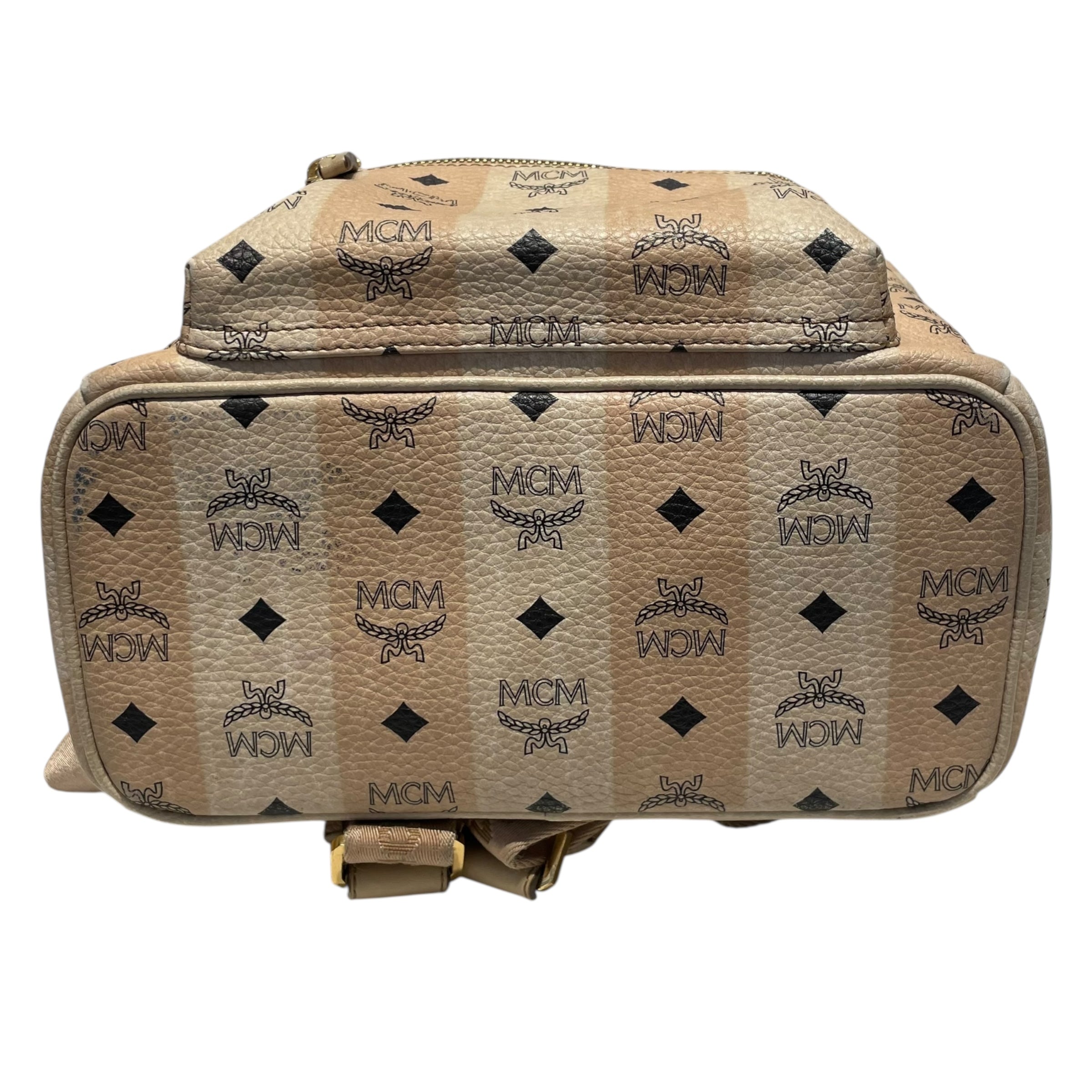 MCM/Backpack/S/Monogram/Leather/BEG/ view 3