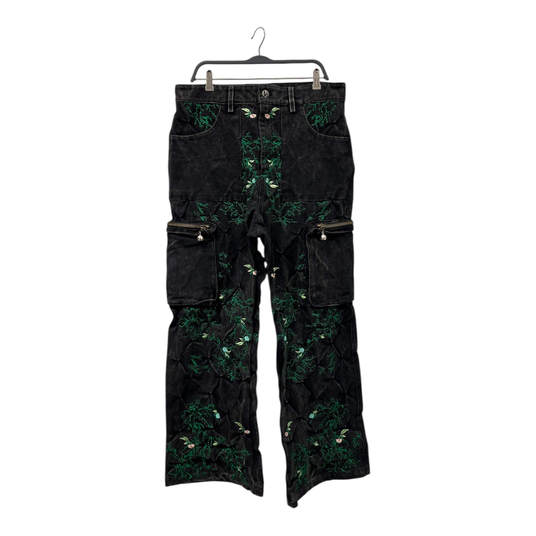 BAD SON/Bootcut Pants/XL/Denim/BLK/All Over Print/OVER GROWN view 1