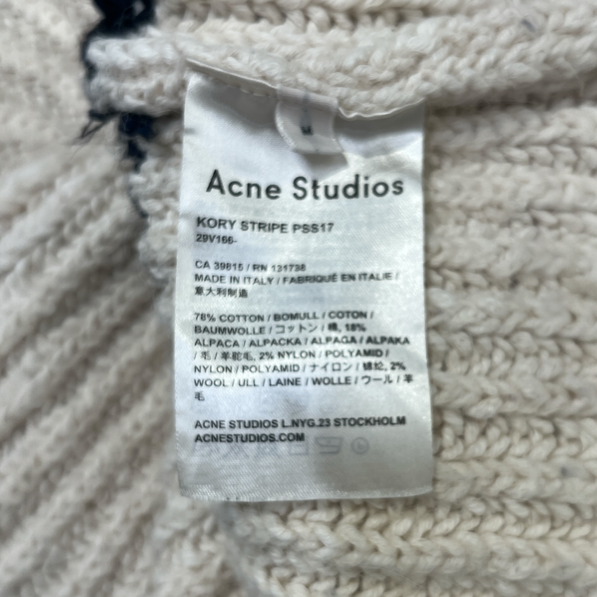 Acne Studios/Heavy Sweater/M/Stripe/Cotton/WHT/BLACK STRIPE HEAVY SWEATER view 3