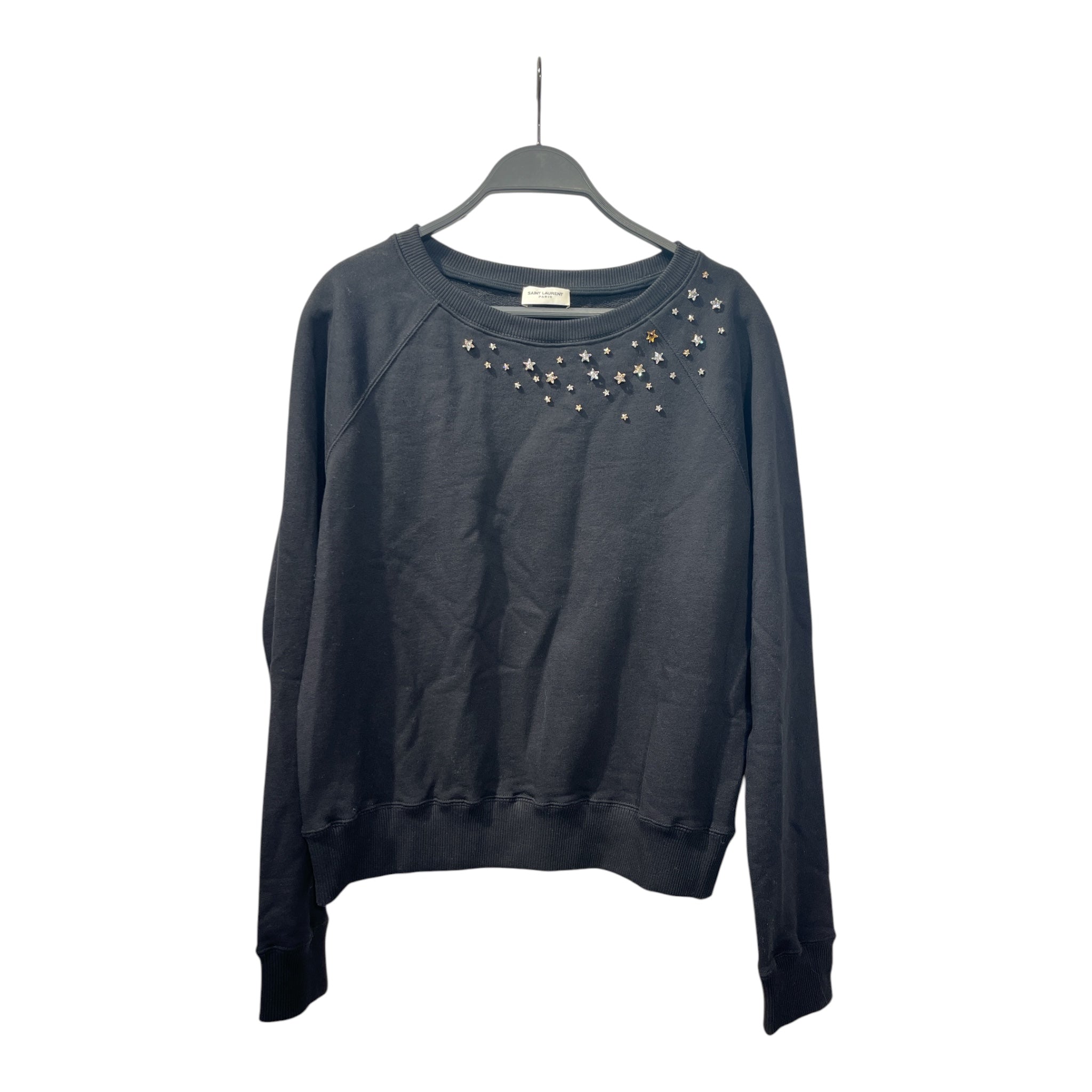 YVES SAINT LAURENT/Sweatshirt/M/Cotton/BLK/GOLD SILVER STARS view 1