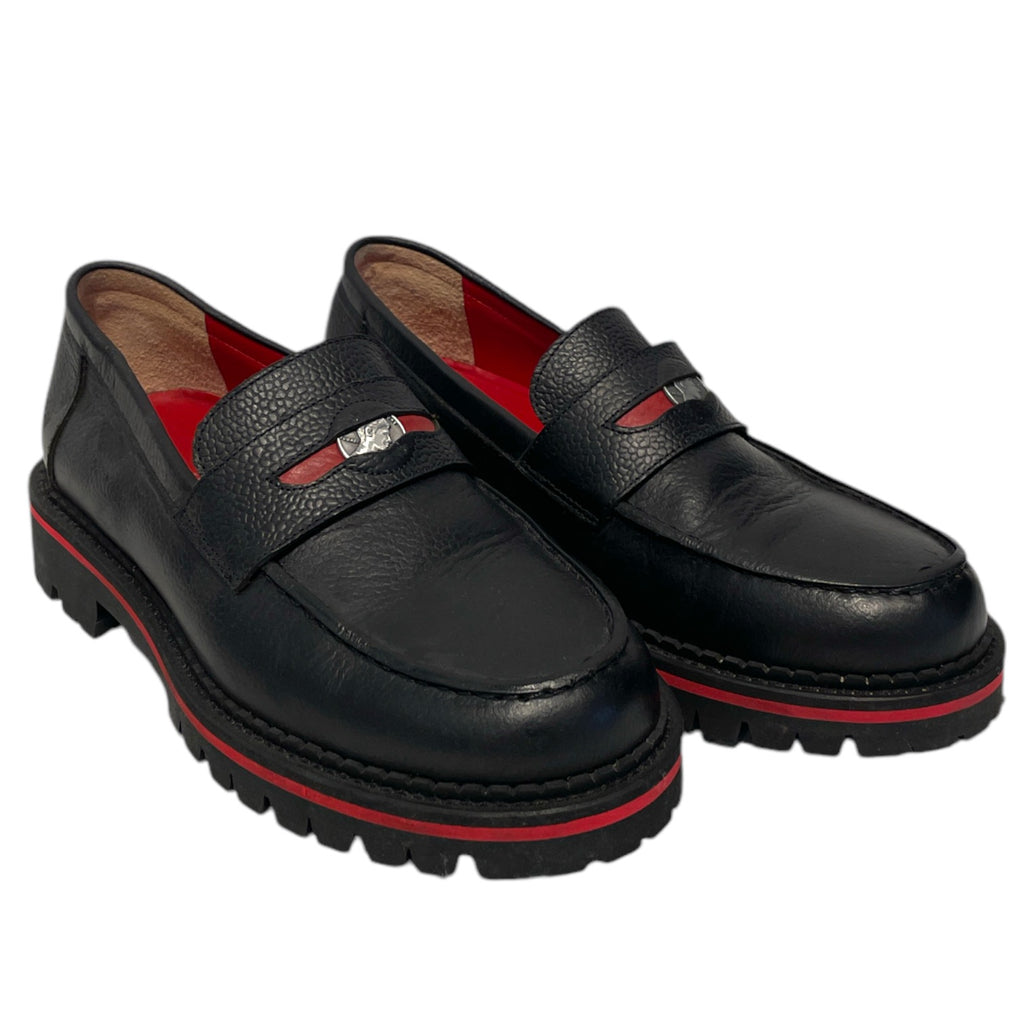 Fugazi/Loafers/US 7/Leather/BLK/silver coin, red detailing – 2nd