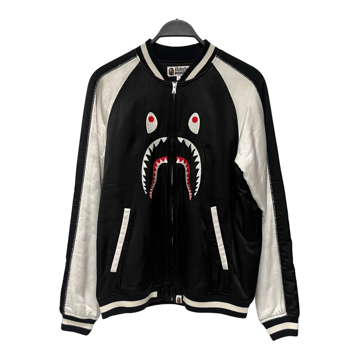 A BATHING APE/Souvenir Jkt/L/BLK/shark jkt view 1