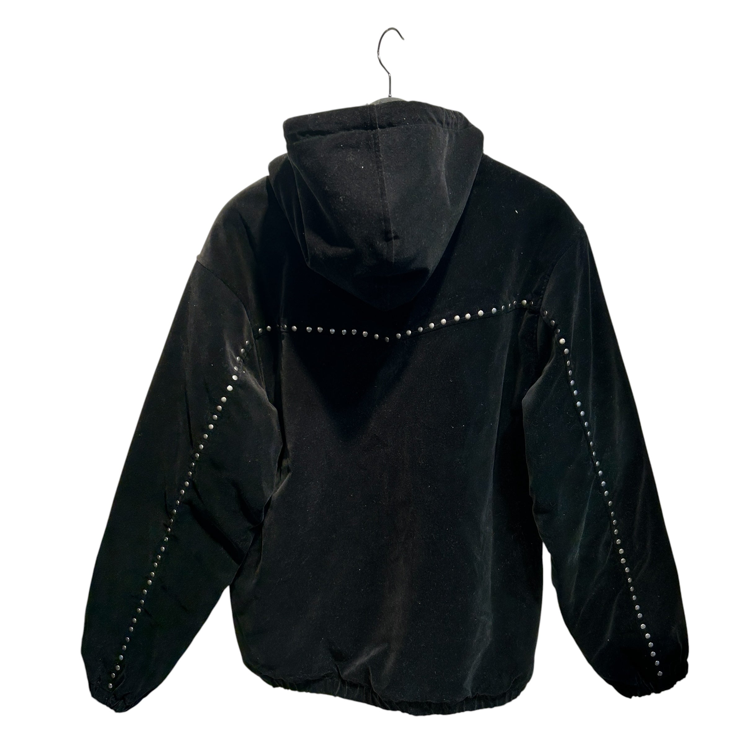 Supreme/Zip Up Hoodie/L/Velour/BLK/studded western view 2