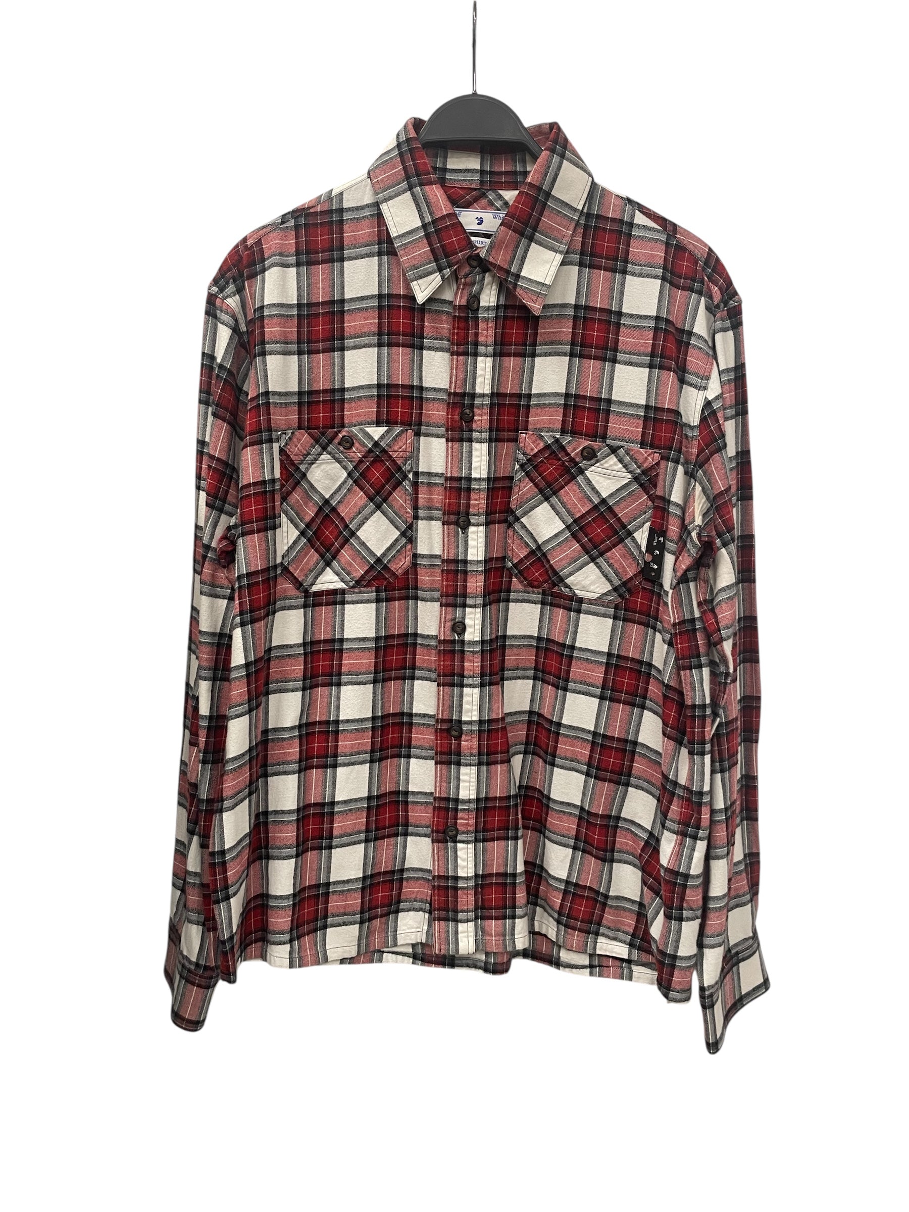 OFF-WHITE/LS Shirt/L/Cotton/RED/Plaid/OMGA133R21FAB002 view 1