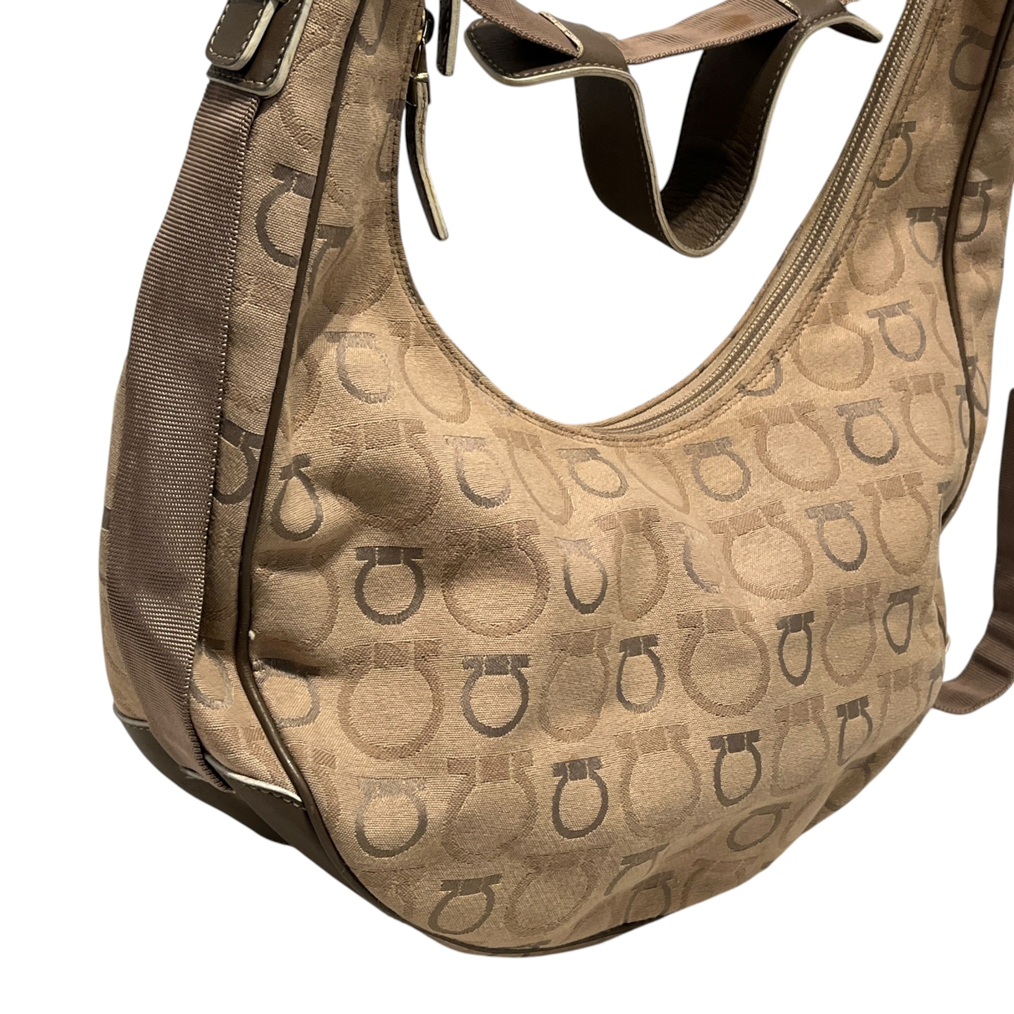 Salvatore Ferragamo/Hand Bag/Monogram/Cotton/BEG/gancini hobo bag view 6