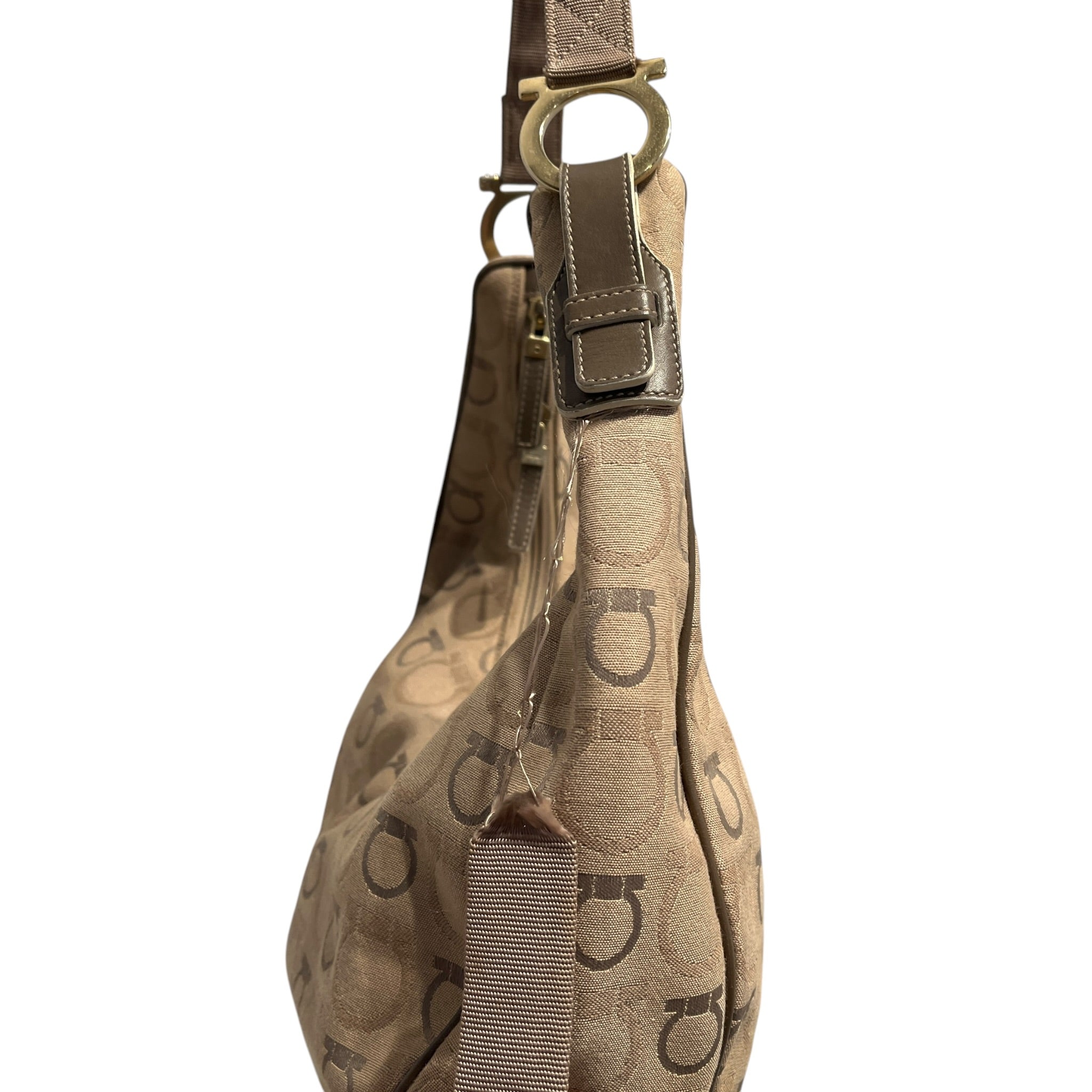 Salvatore Ferragamo/Hand Bag/Monogram/Cotton/BEG/gancini hobo bag view 7