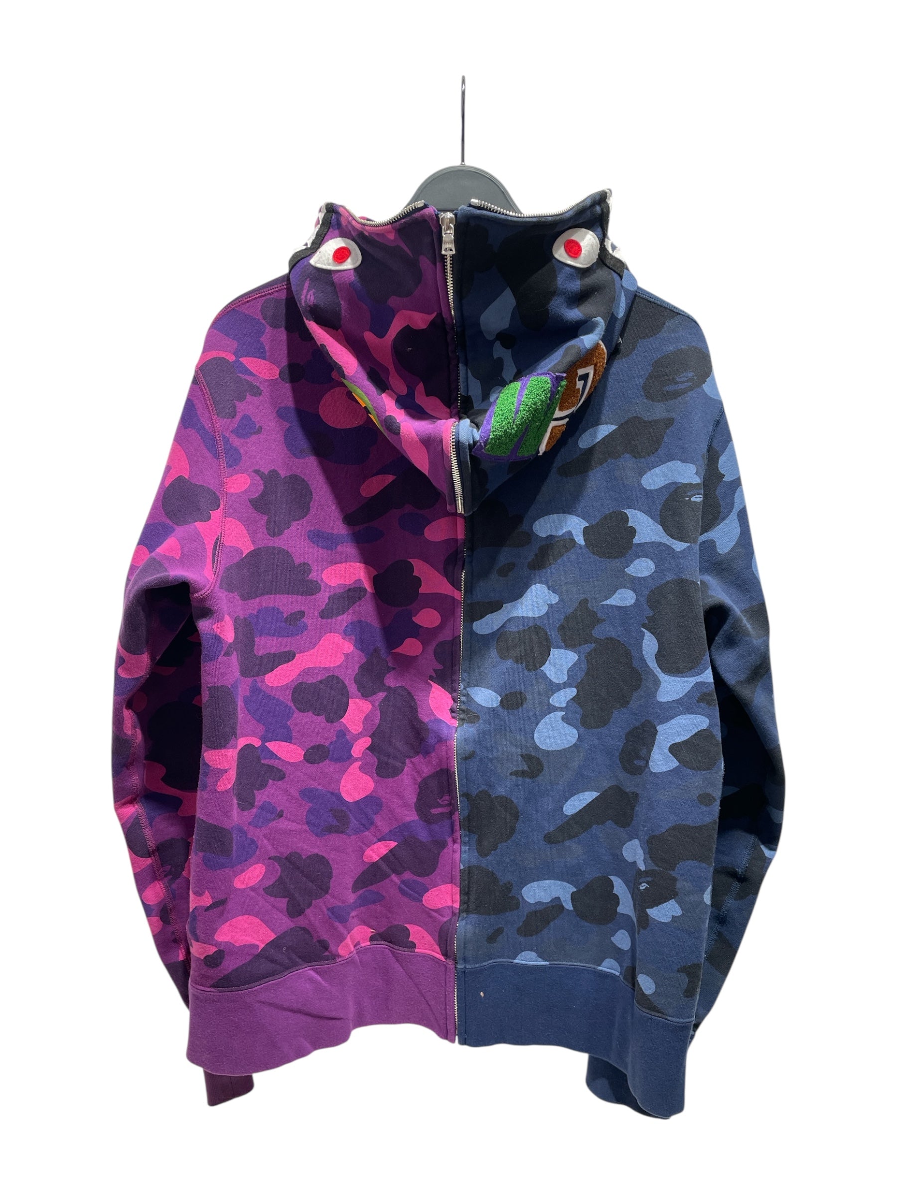 A BATHING APE/Zip Up Hoodie/XL/Camouflage/Cotton/MLT/Camo Shark Full Zip view 2