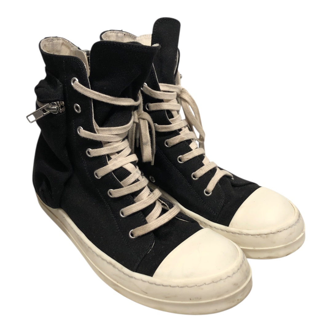 RICK OWENS DRKSHDW/Hi-Sneakers/US 9/Cotton/BLK/Drkshdw Ramones view 1
