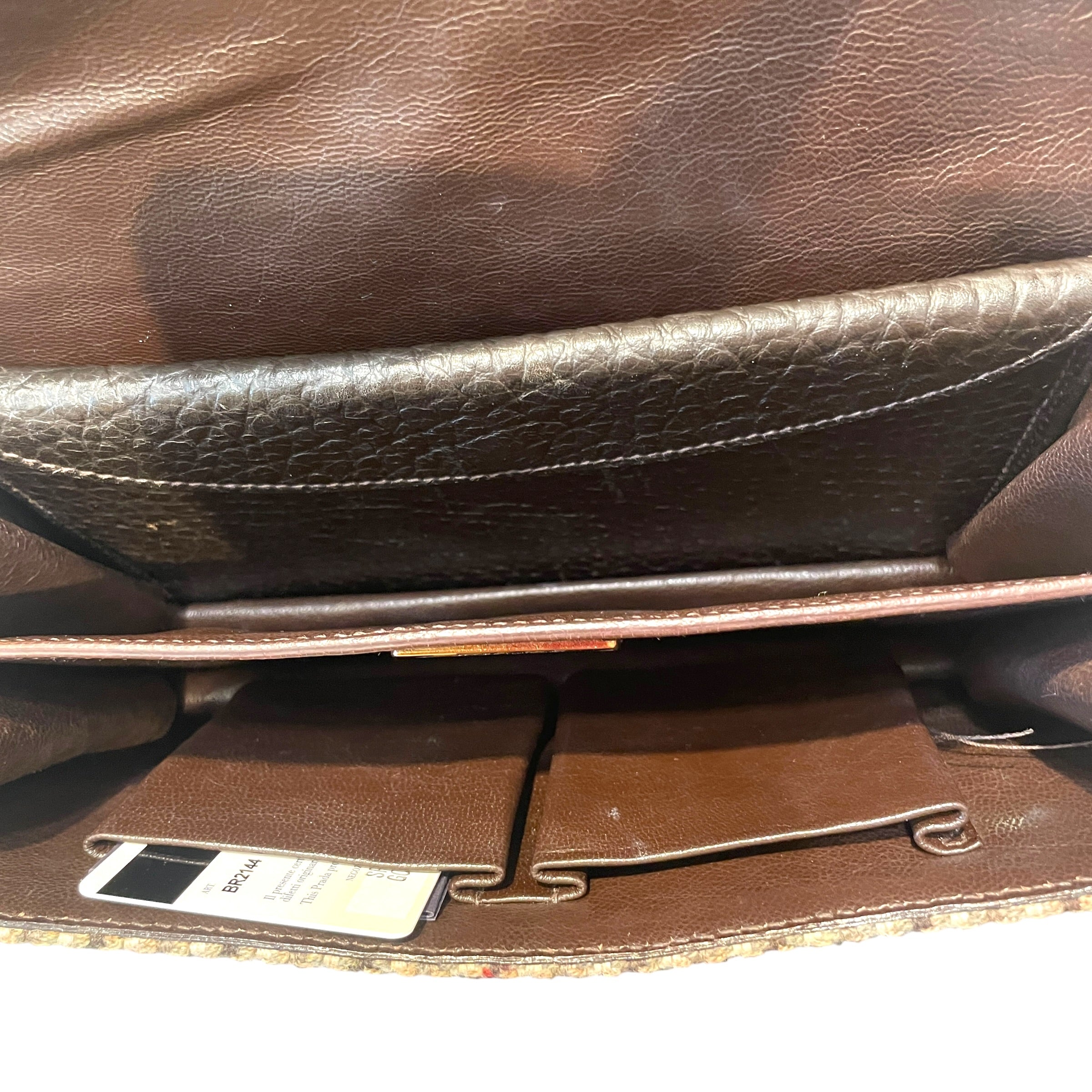 PRADA/Hand Bag/Plaid/Wool/BRW/Houndstooth Berlino Wool Bag view 4