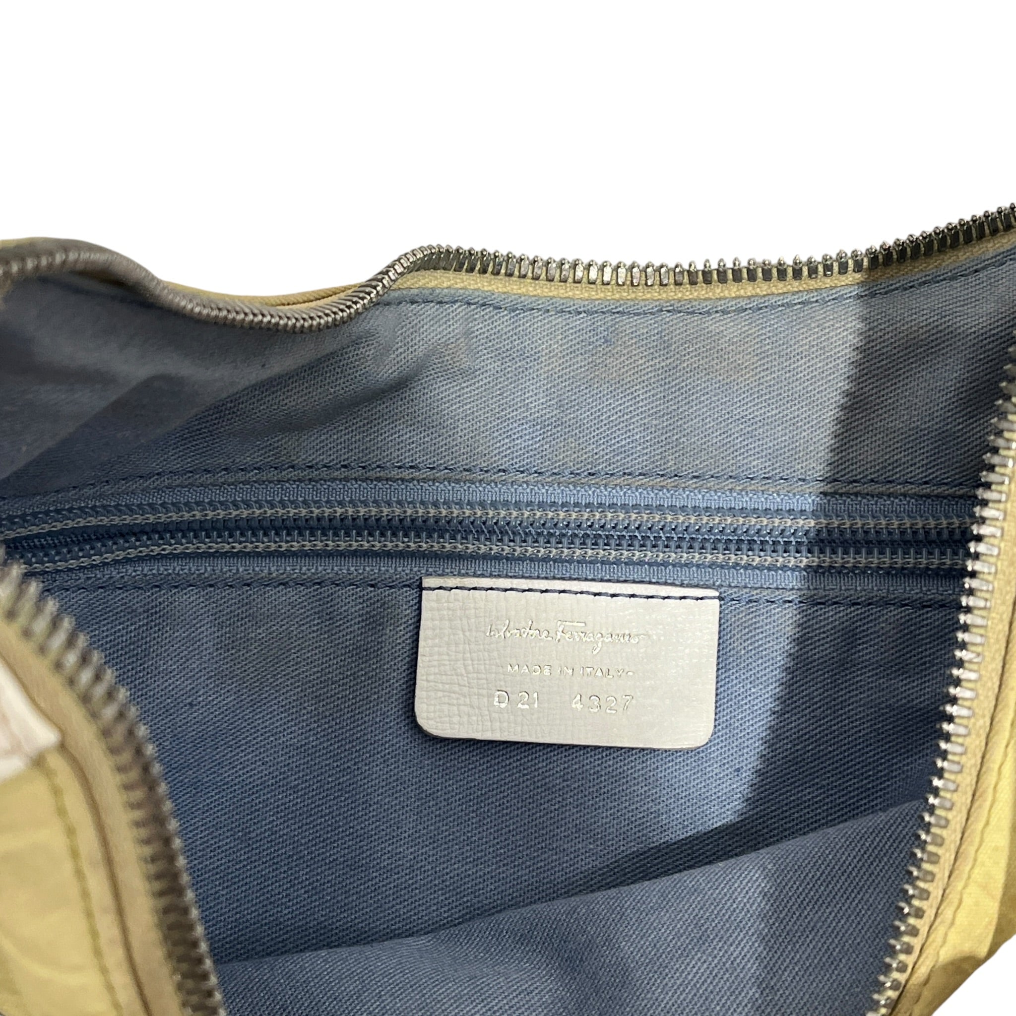Salvatore Ferragamo/Hand Bag/Monogram/Cotton/GRN/white leather sides view 5