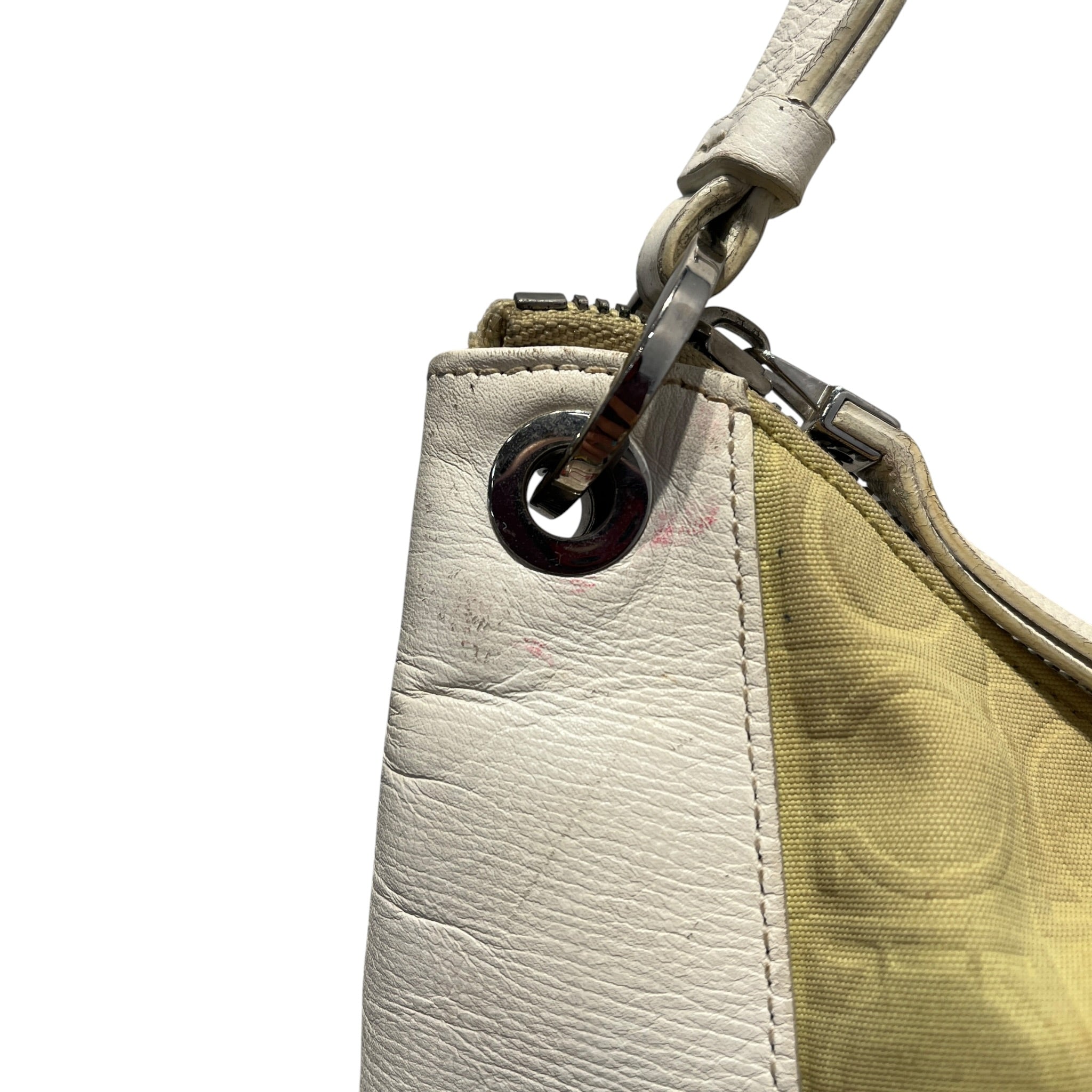 Salvatore Ferragamo/Hand Bag/Monogram/Cotton/GRN/white leather sides view 9