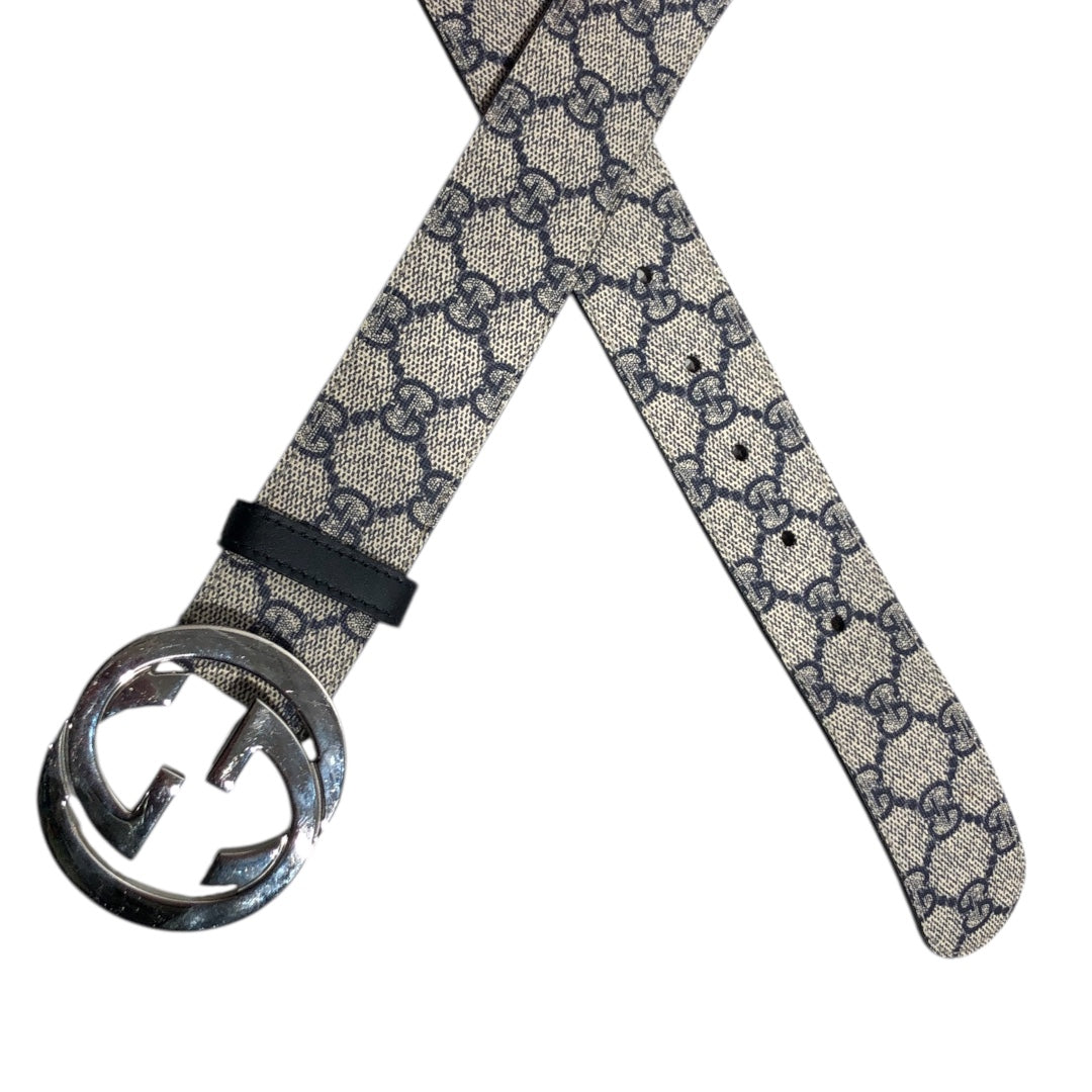 GUCCI/Belt/Monogram/Leather/NVY/ view 2