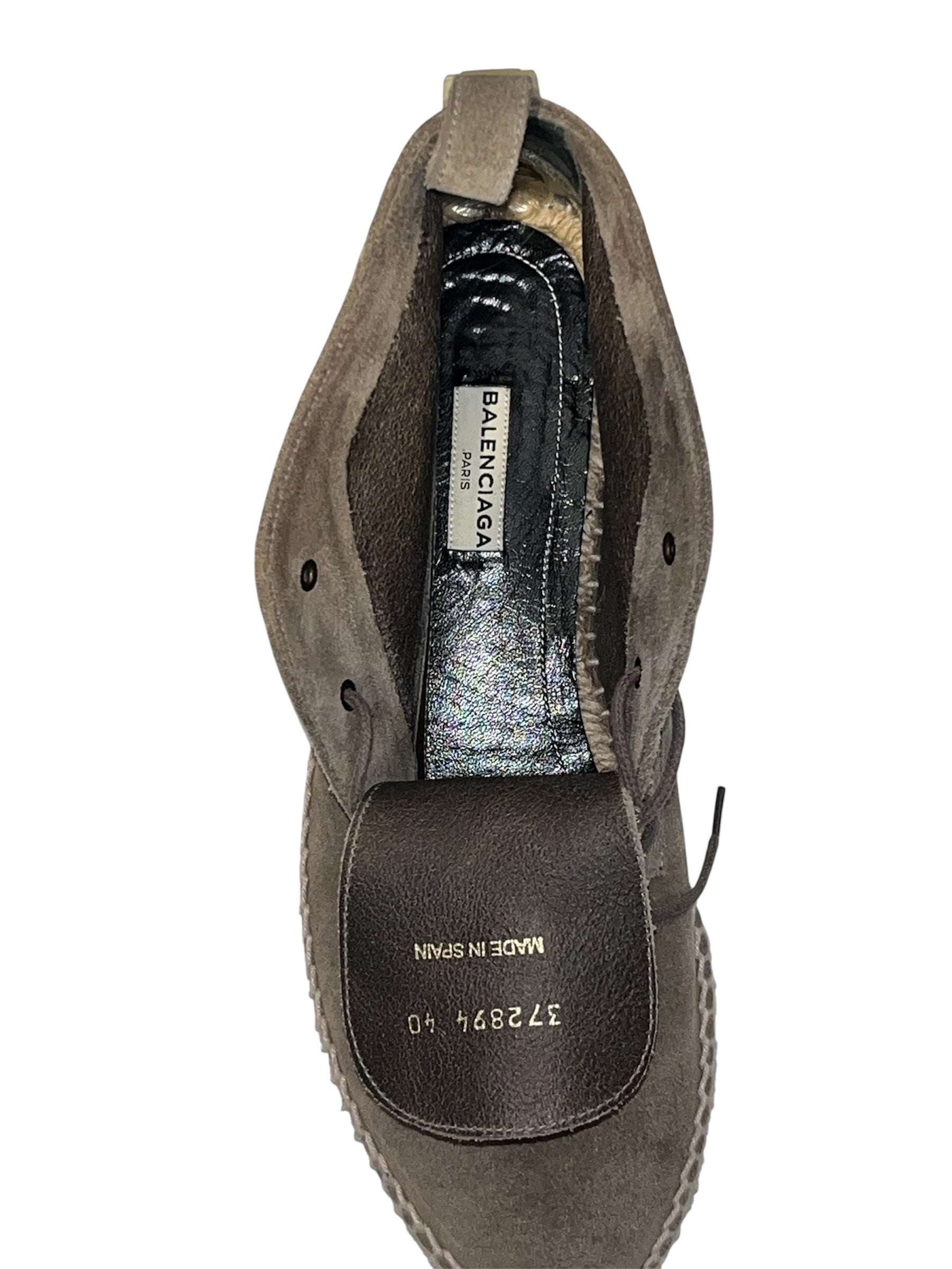 BALENCIAGA/Lace Up Boots/EU 40/Suede/CML/ESPADRILLE view 3
