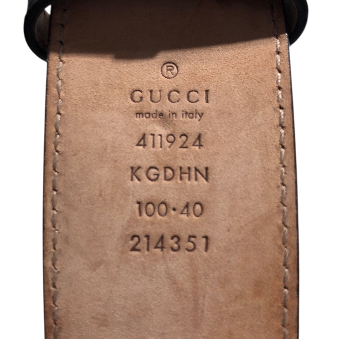 GUCCI/Belt/Monogram/Leather/NVY/ view 4